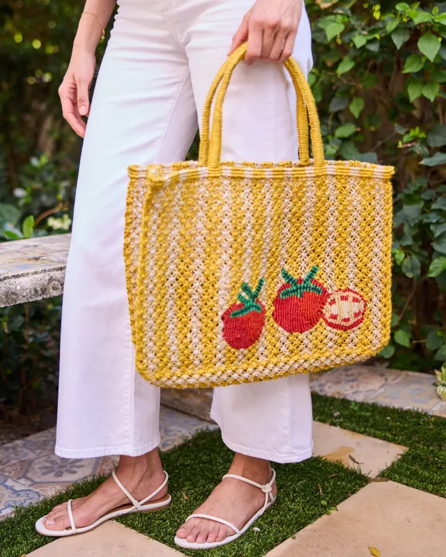 The Jacksons - Tomatoes Yellow Stripe Bag - Multi made by Printfresh