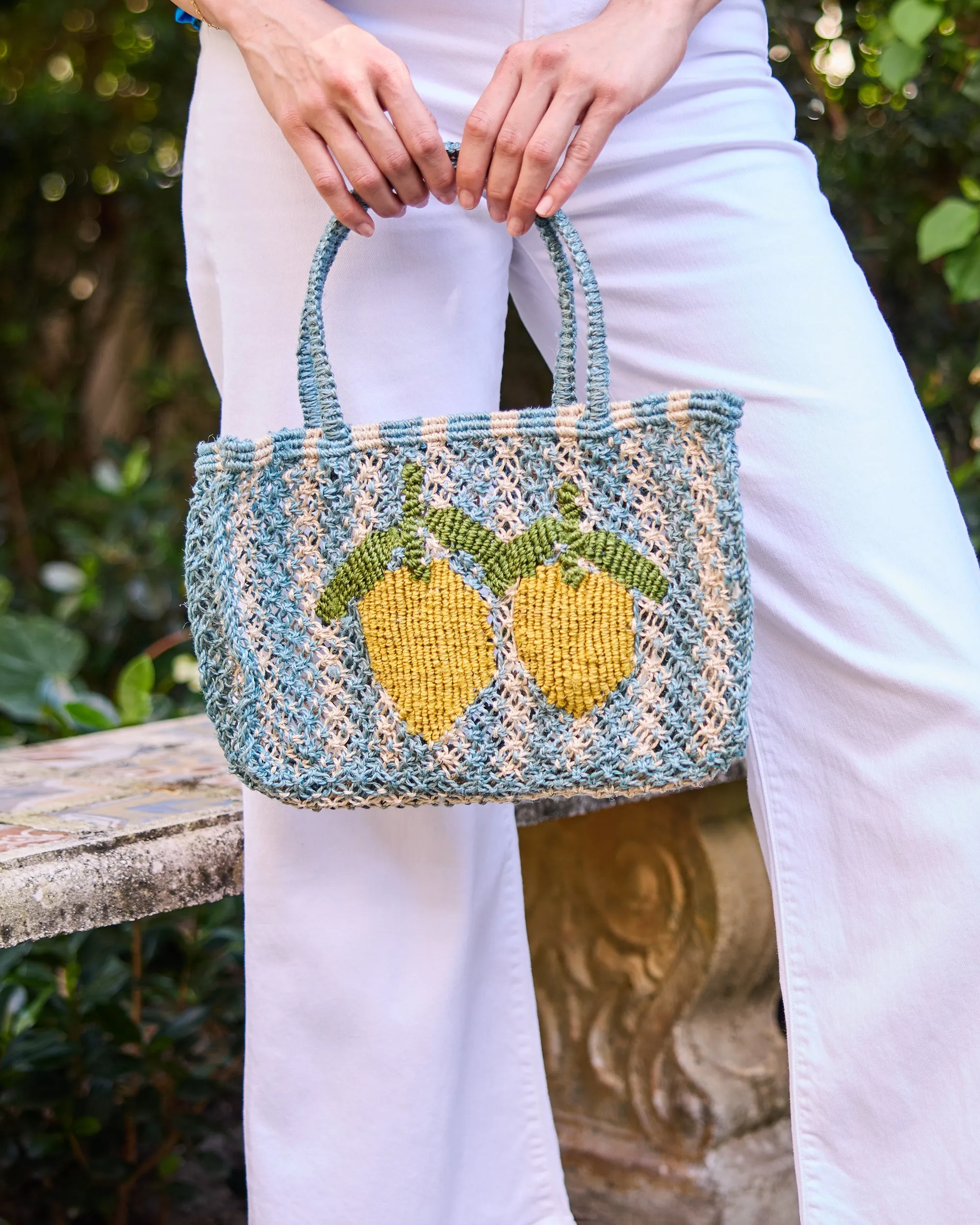 The Jacksons - Tracy Stripe Lemons Bag - Multi sold by Printfresh