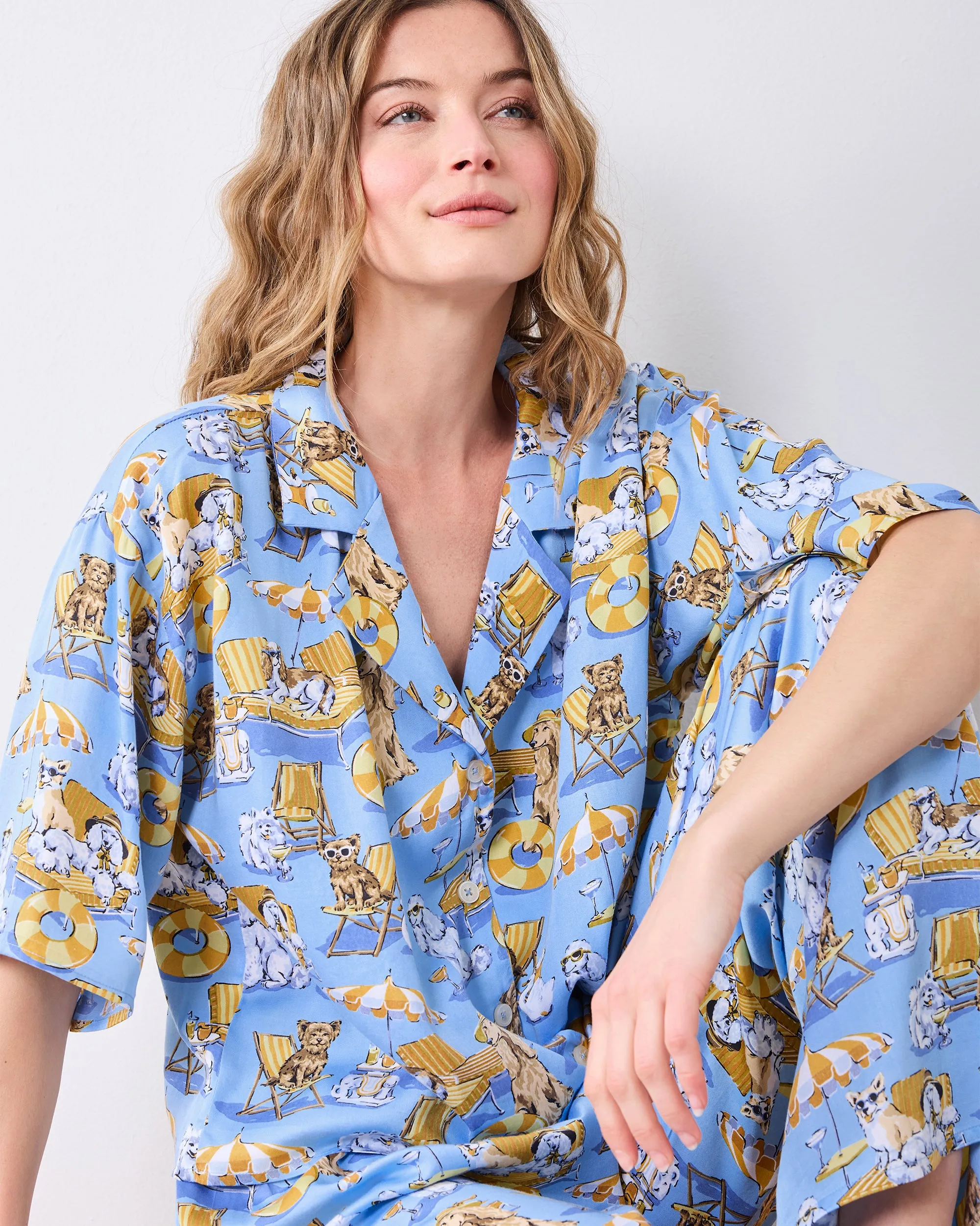 Palm Royale Pooches - Tall Eco Satin Wildest Dreams Set - Cerulean Splash sold by Printfresh