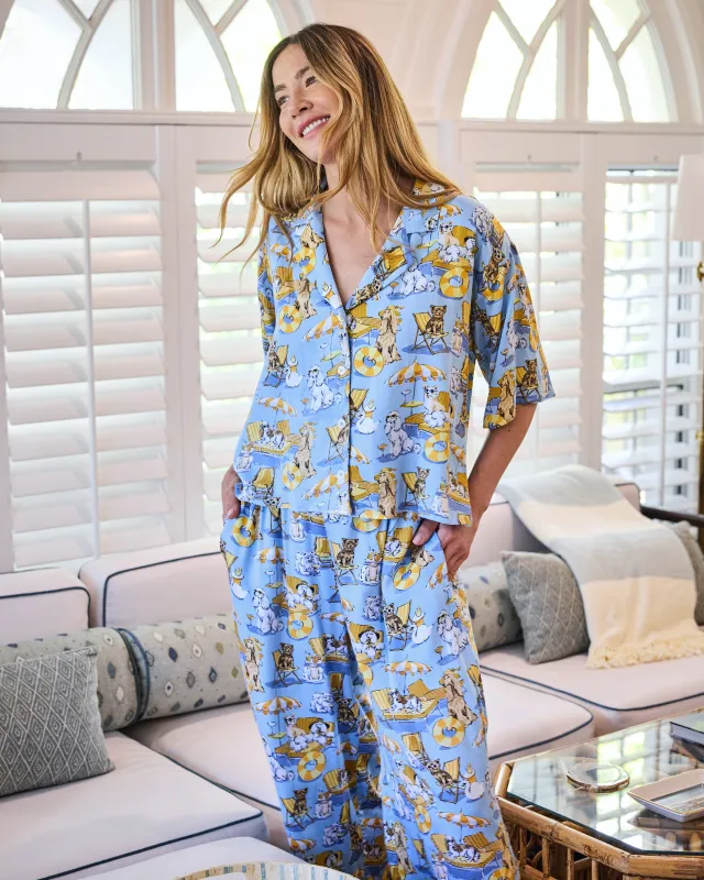 Palm Royale Pooches - Eco Satin Wildest Dreams Set - Cerulean Splash made by Printfresh