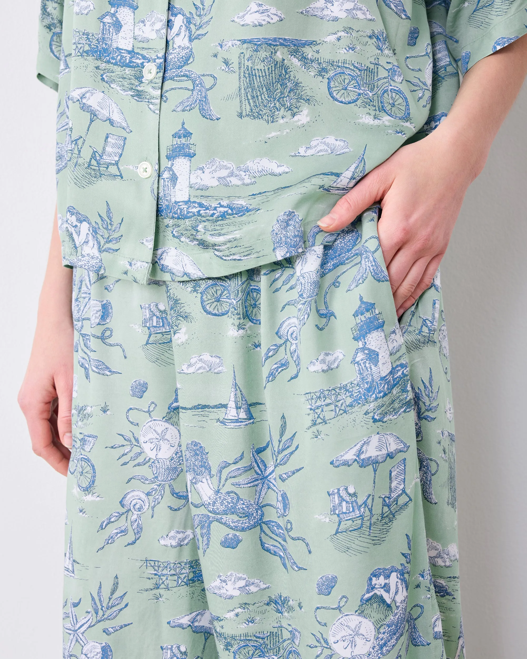 Mermaid Toile - Tall Eco Satin Wildest Dreams Set - Seafoam sold by Printfresh product image thumbnail 4