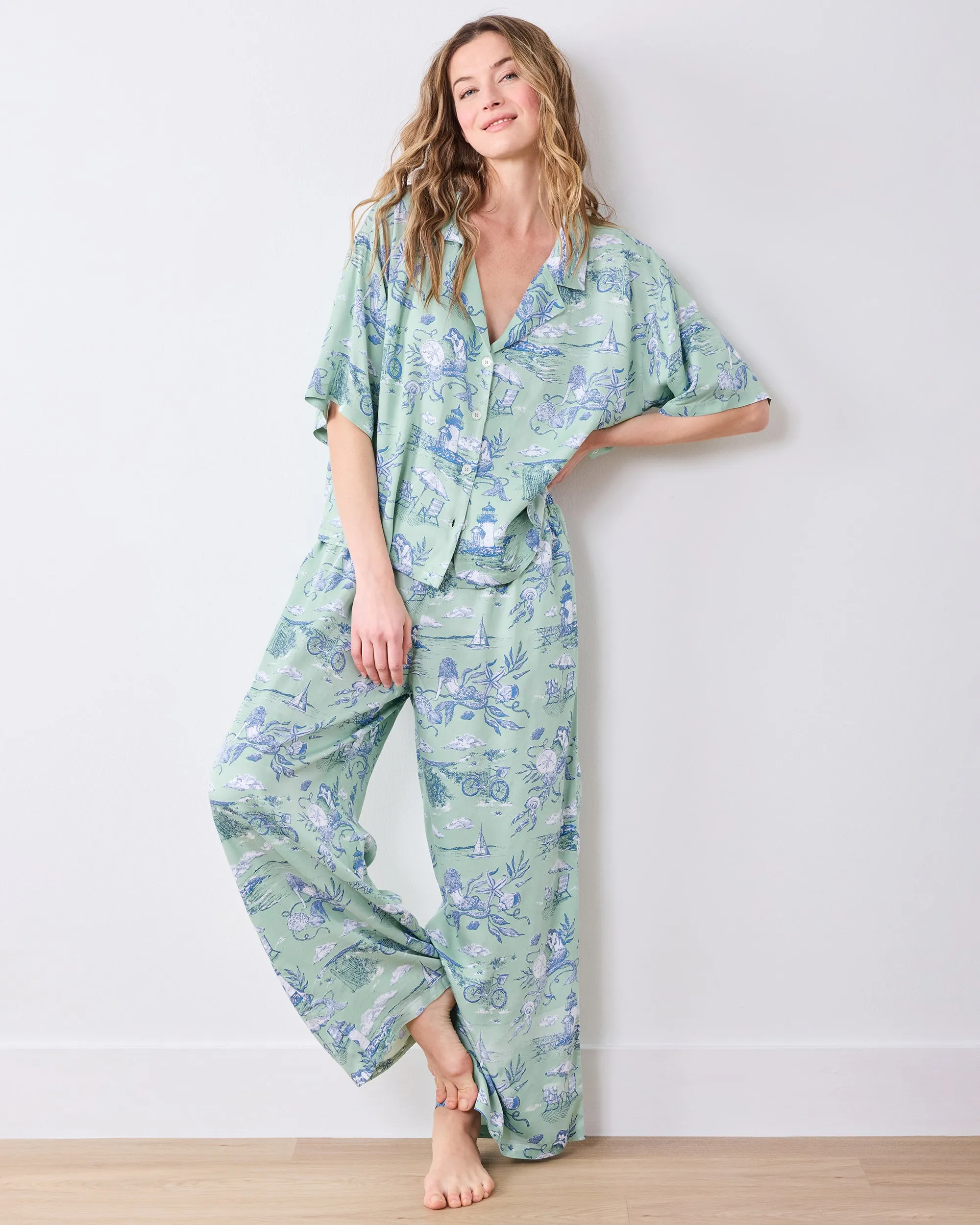 Mermaid Toile - Eco Satin Wildest Dreams Set - Seafoam sold by Printfresh product image thumbnail 2
