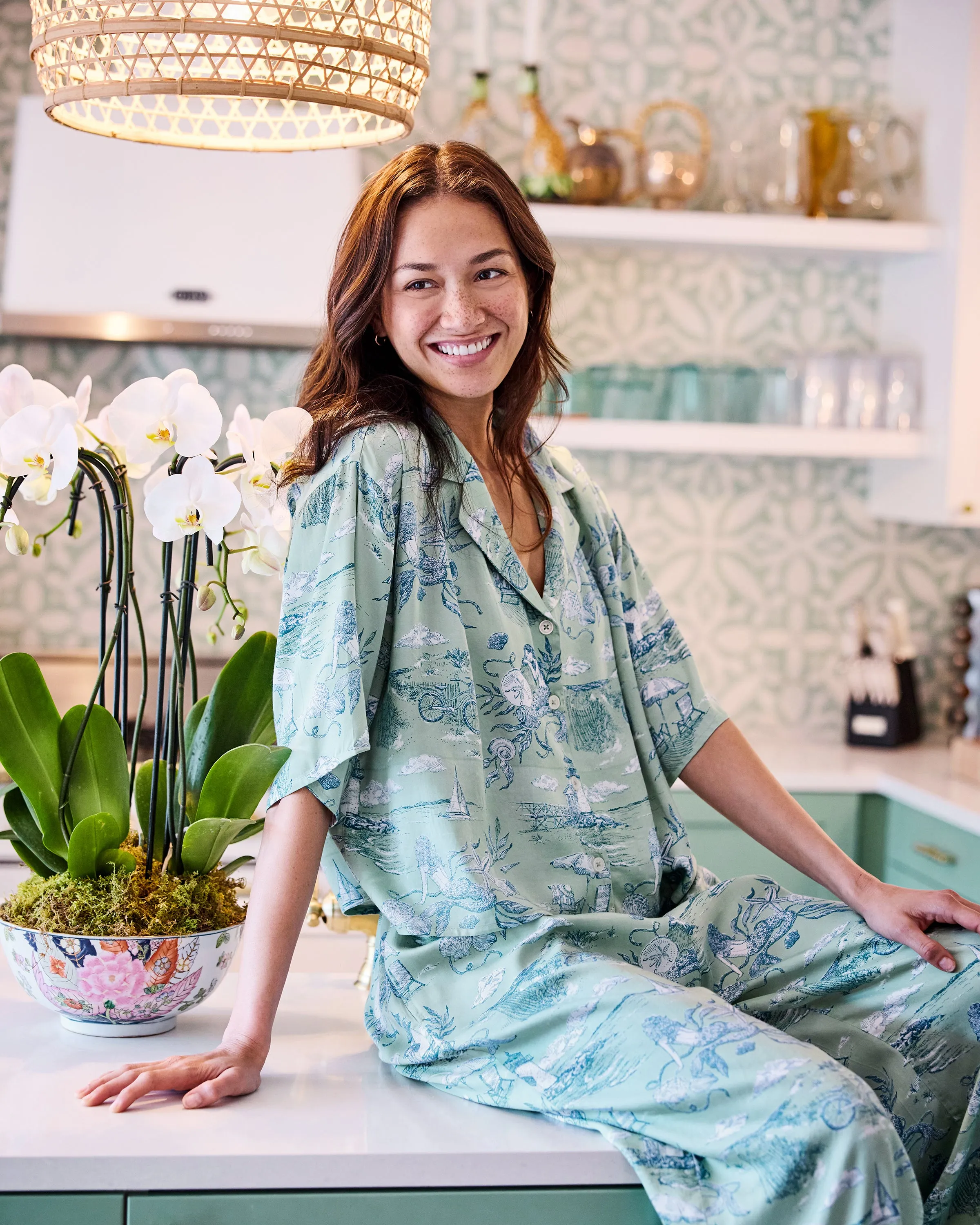 Mermaid Toile - Eco Satin Wildest Dreams Set - Seafoam sold by Printfresh