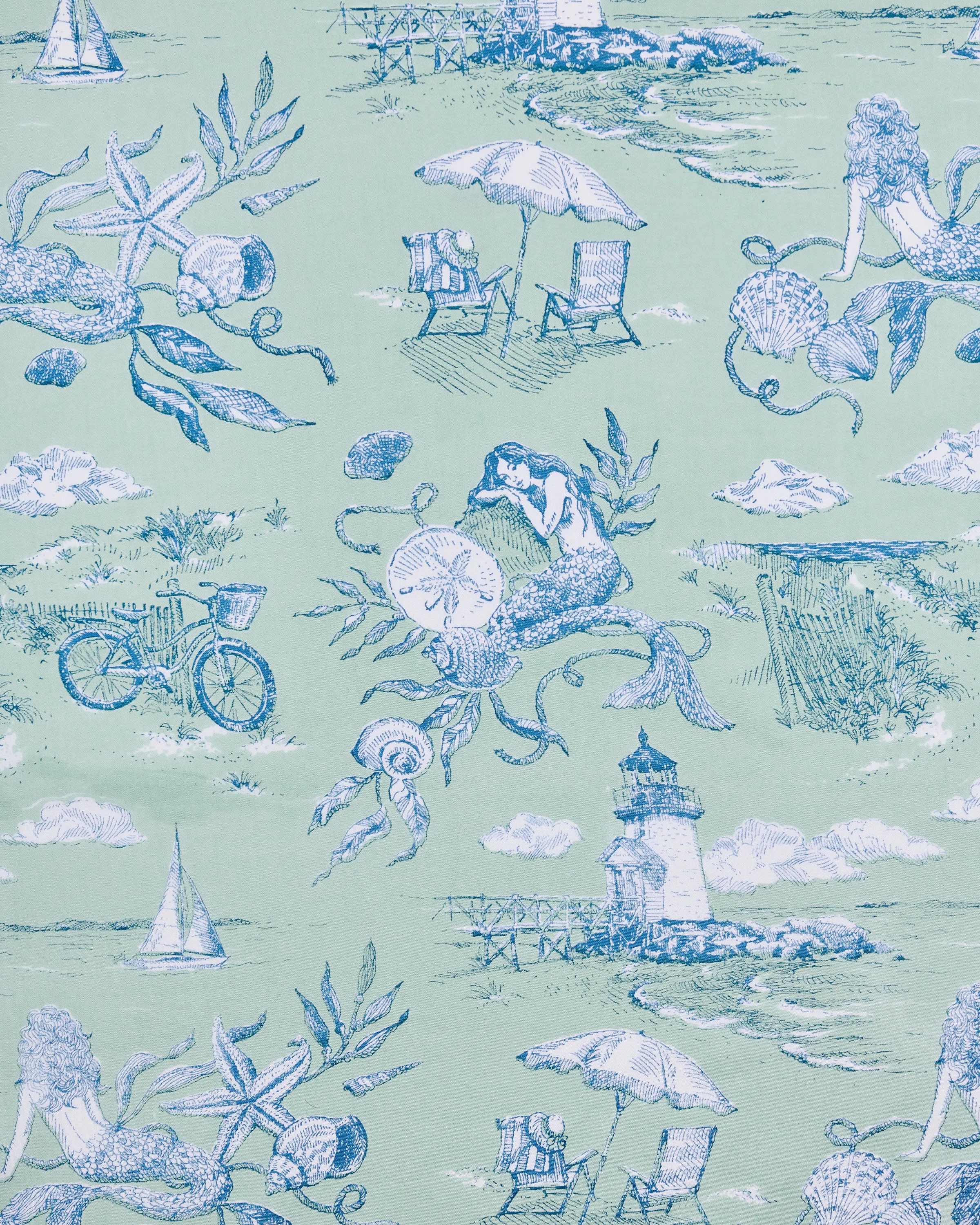 Mermaid Toile - Eco Satin Eye Mask - Seafoam sold by Printfresh product image thumbnail 4