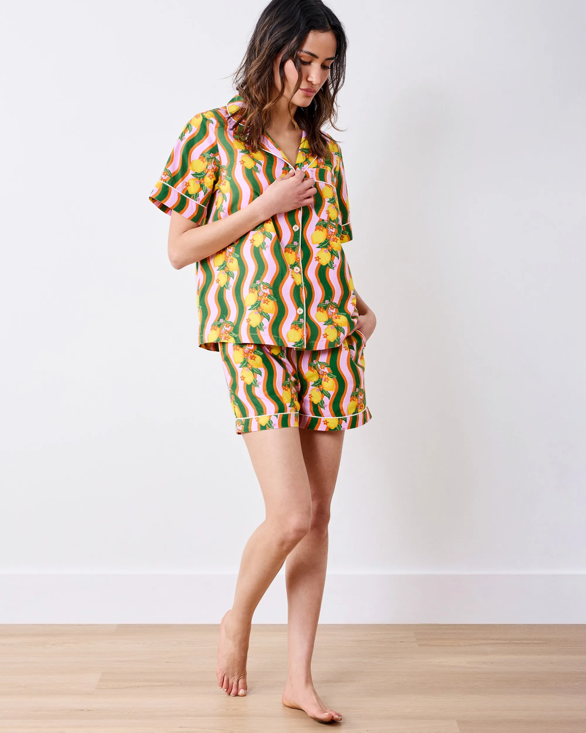 Lemon Twist - Short PJ Set - Limoncello sold by Printfresh product image thumbnail 2