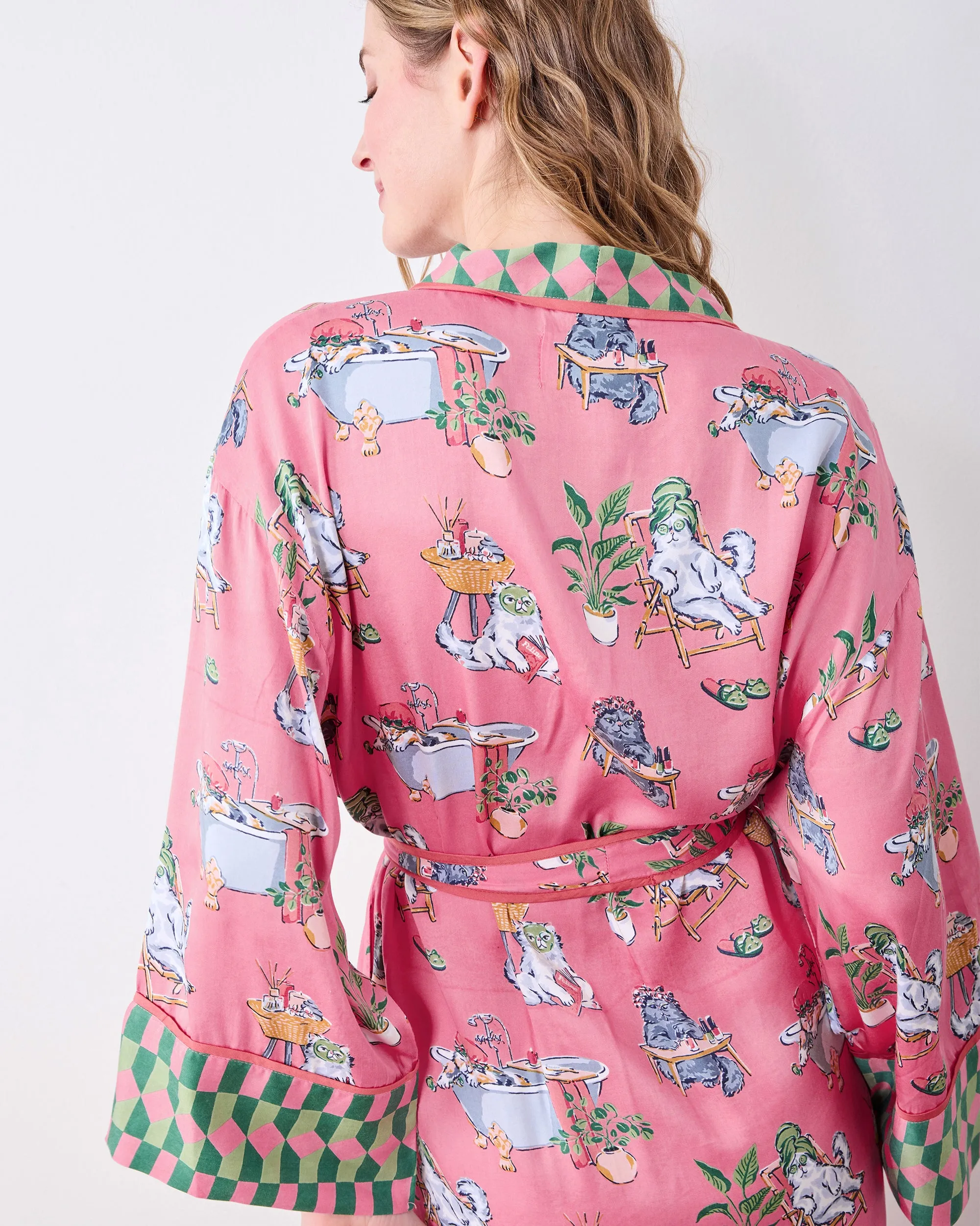 Spa Day - Eco Satin Robe - Pink Polish sold by Printfresh product image thumbnail 4