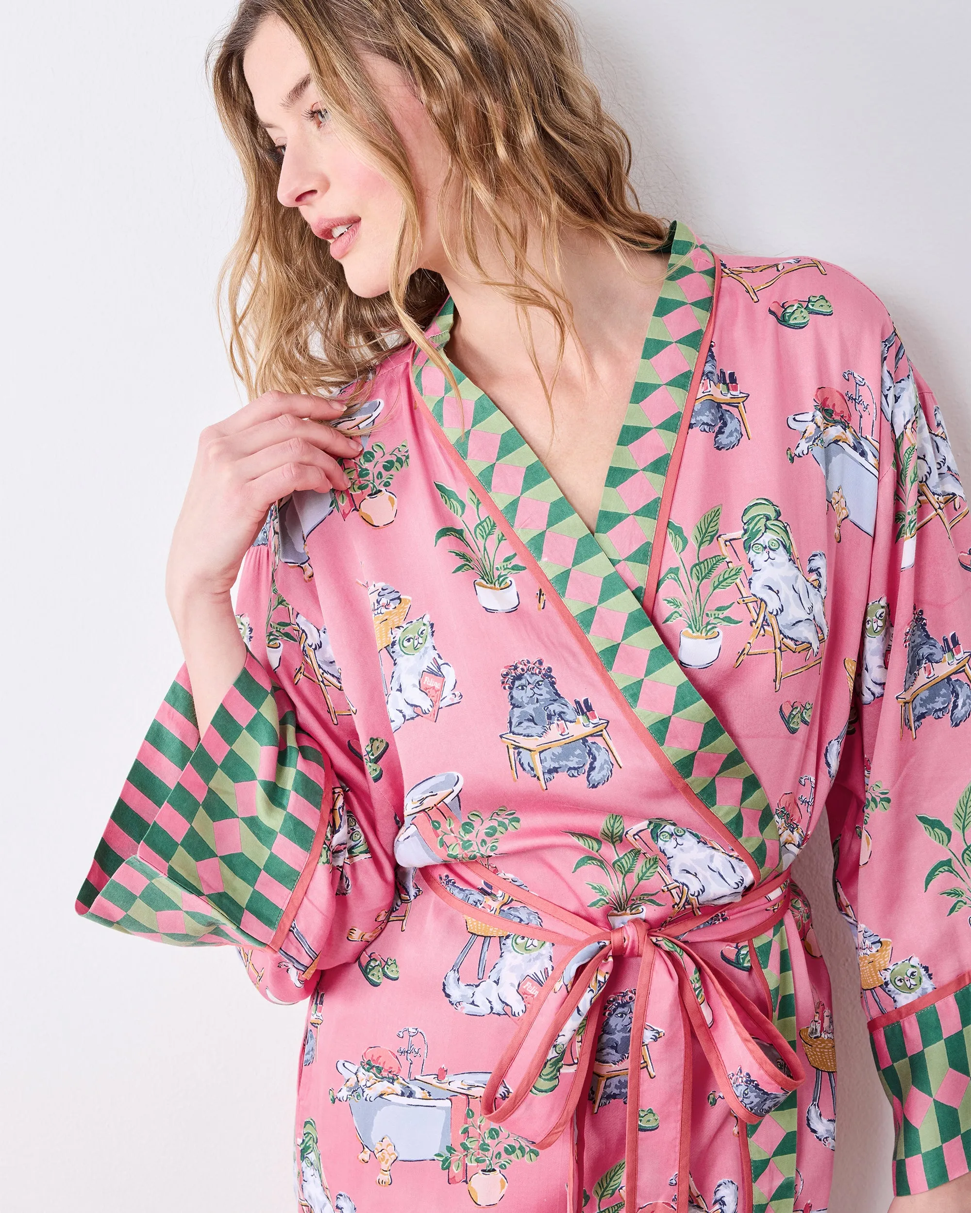 Spa Day - Eco Satin Robe - Pink Polish sold by Printfresh