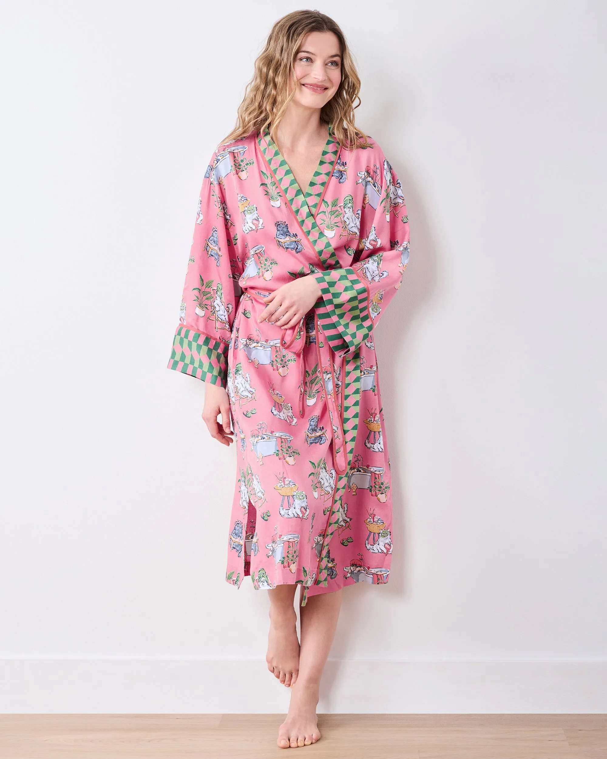 Spa Day - Eco Satin Robe - Pink Polish sold by Printfresh product image thumbnail 5