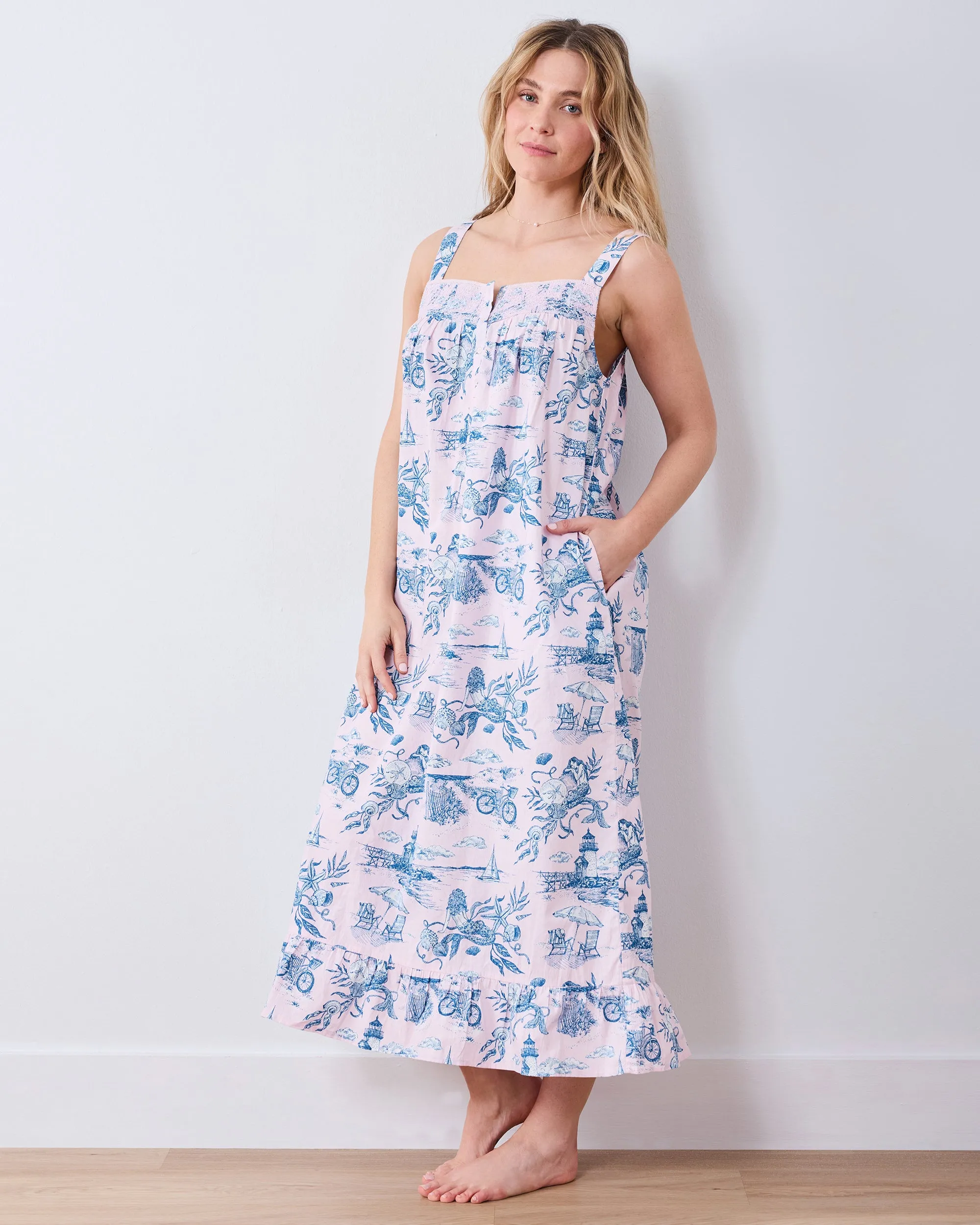 Mermaid Toile - Star Lit Sky Nightgown - Blush sold by Printfresh product image thumbnail 4