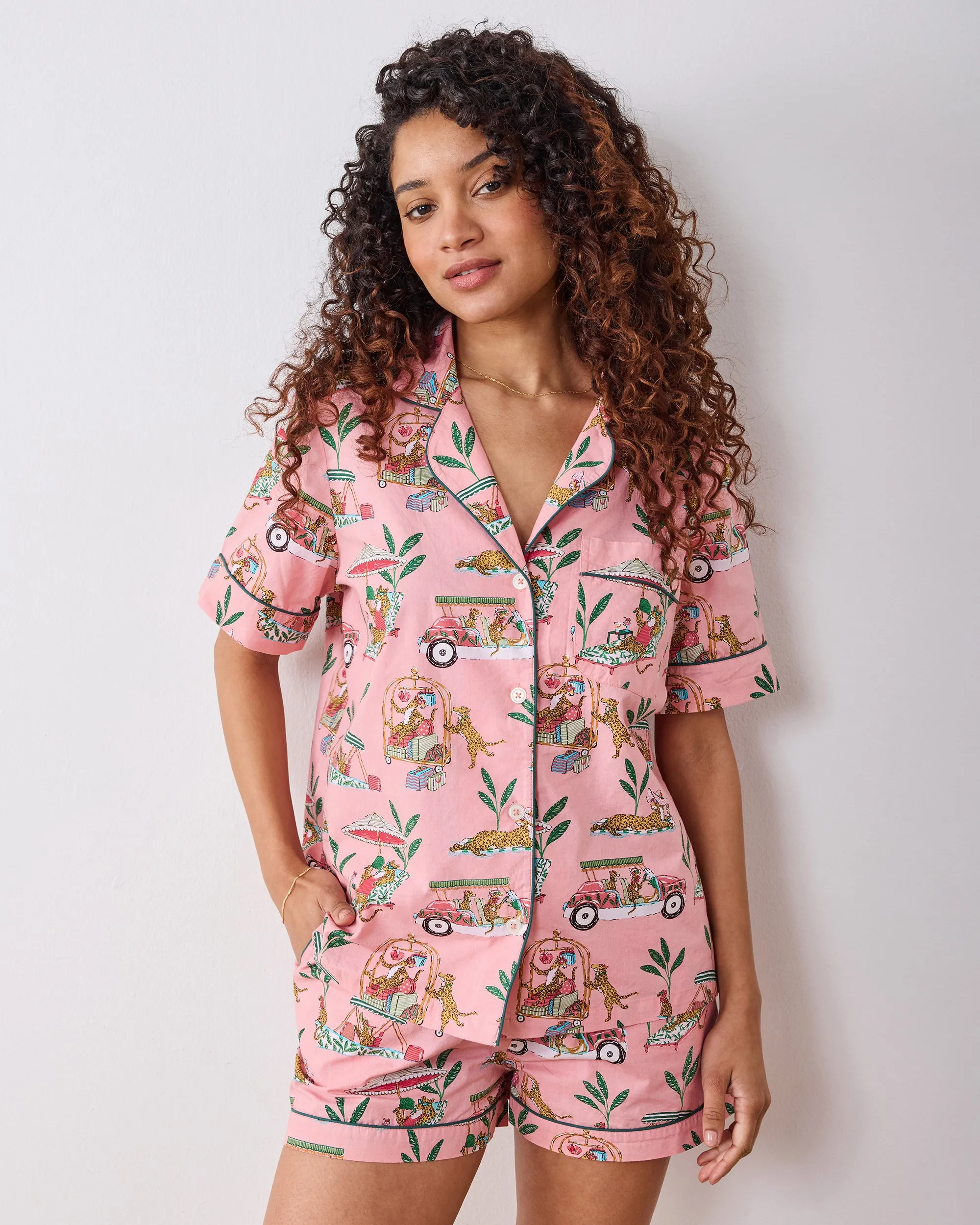 Cabana Cats - Short PJ Set - Peach Daiquiri sold by Printfresh product image thumbnail 5