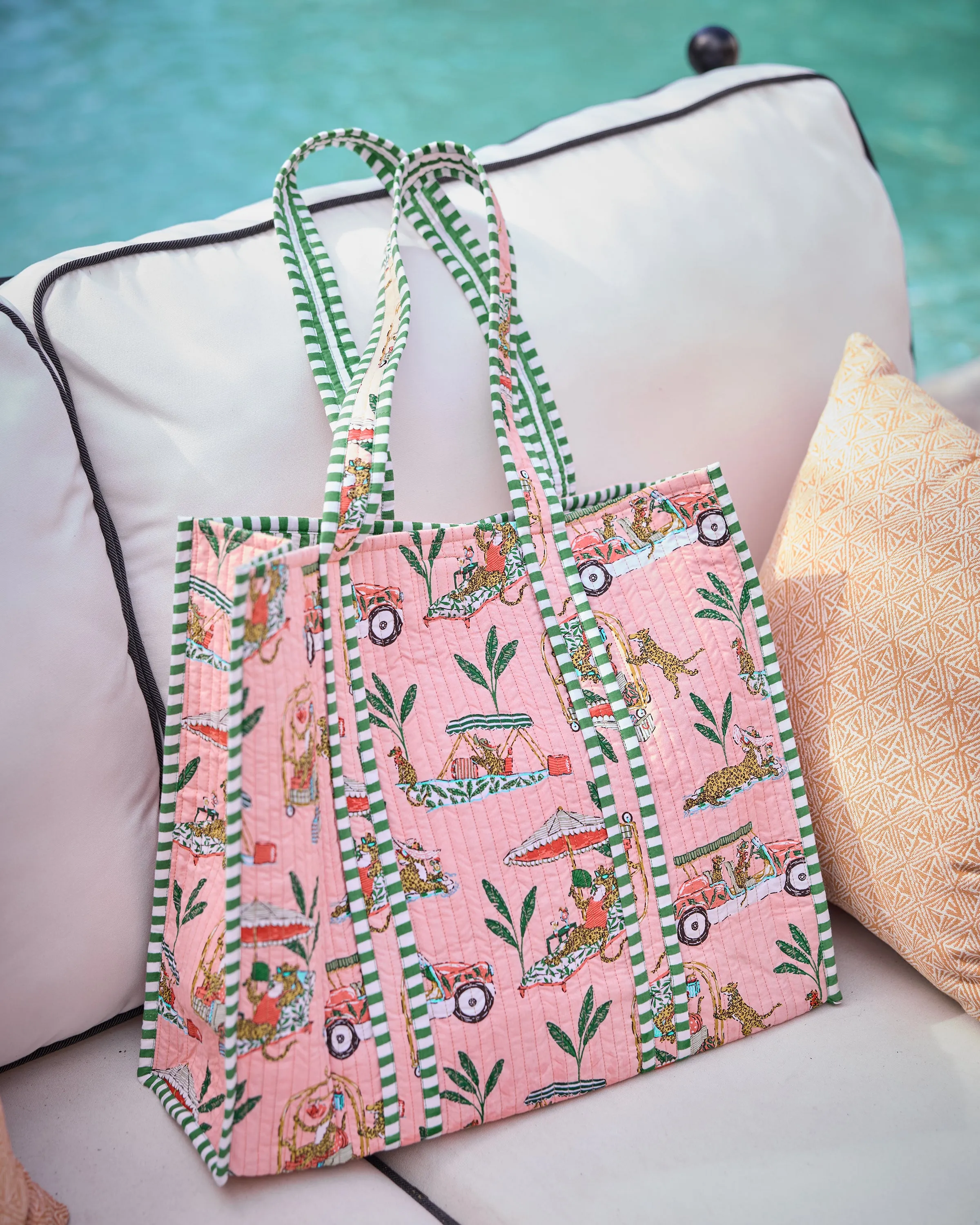 Cabana Cats - The Traveler Tote - Peach Daiquiri sold by Printfresh