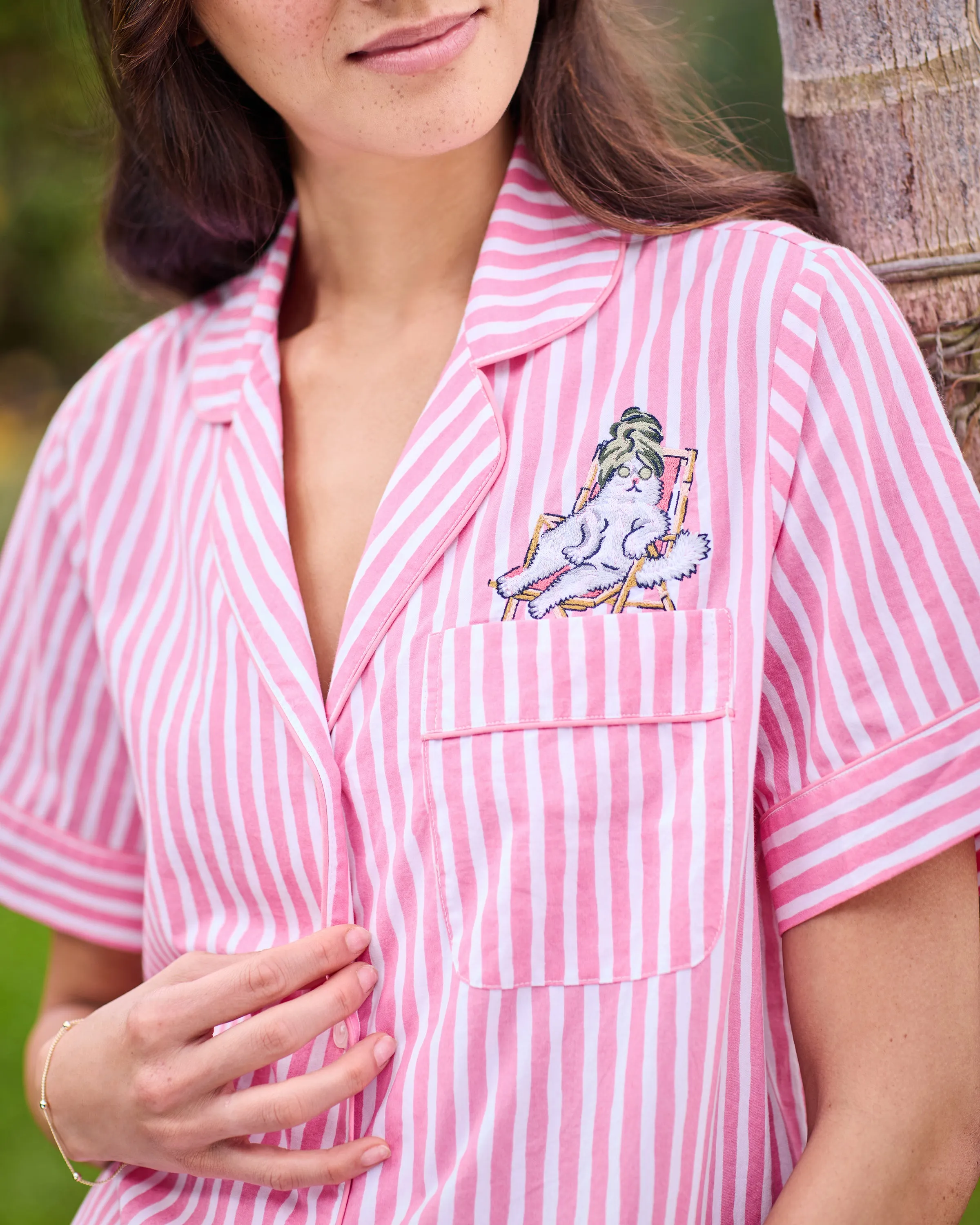 Spa Day Stripes - Short PJ Set - Pink Polish sold by Printfresh product image thumbnail 3