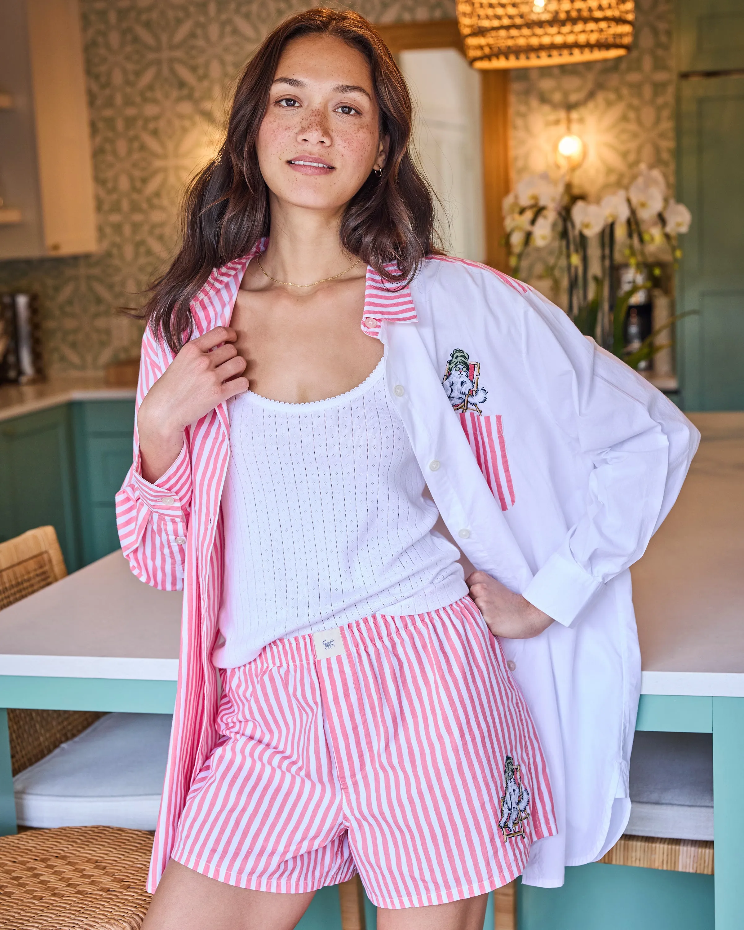 Spa Day Stripes - Boyfriend Boxer - Pink Polish sold by Printfresh product image thumbnail 2