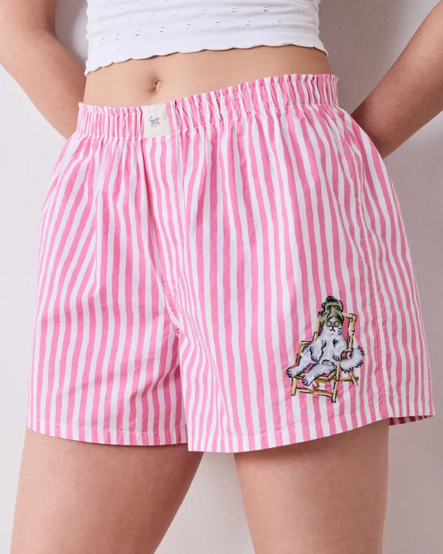Spa Day Stripes - Boyfriend Boxer - Pink Polish made by Printfresh