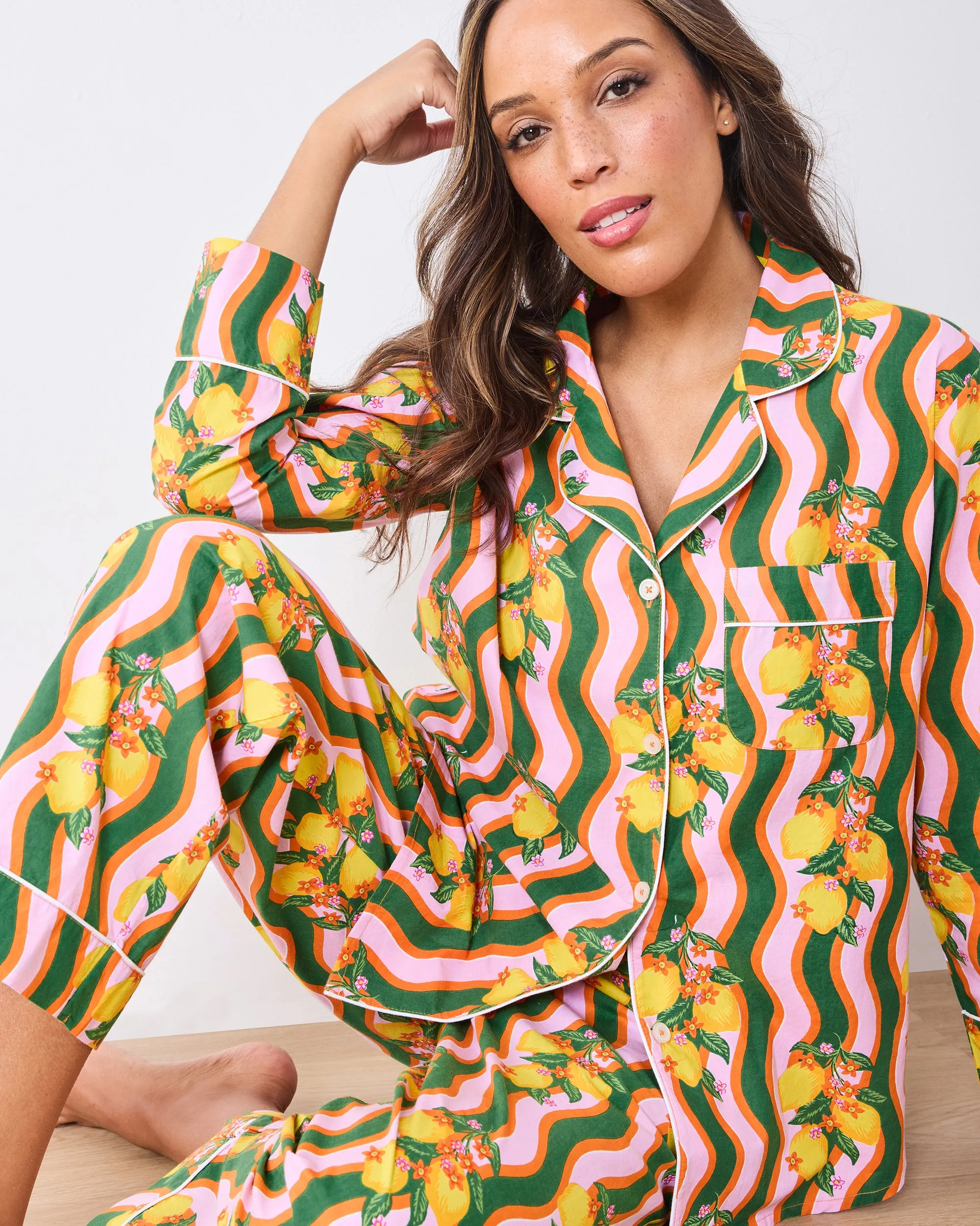 Lemon Twist - Long PJ Set - Limoncello sold by Printfresh