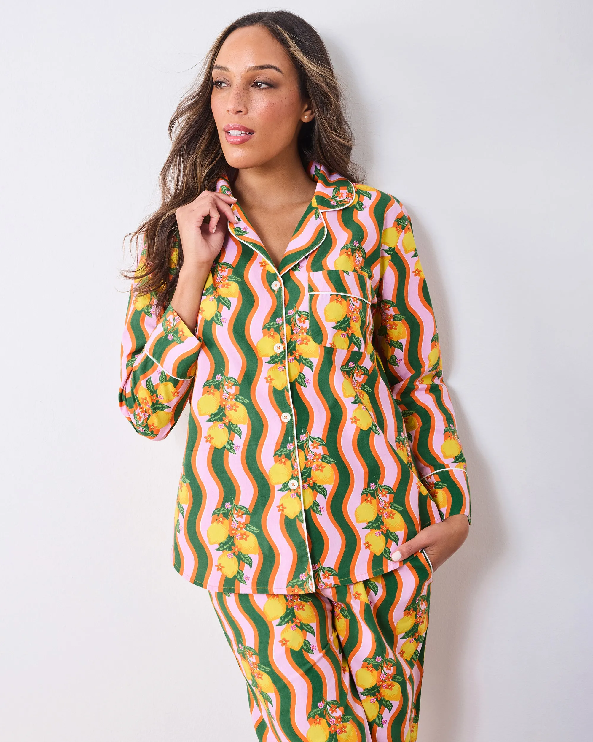 Lemon Twist - Long PJ Set - Limoncello sold by Printfresh product image thumbnail 3