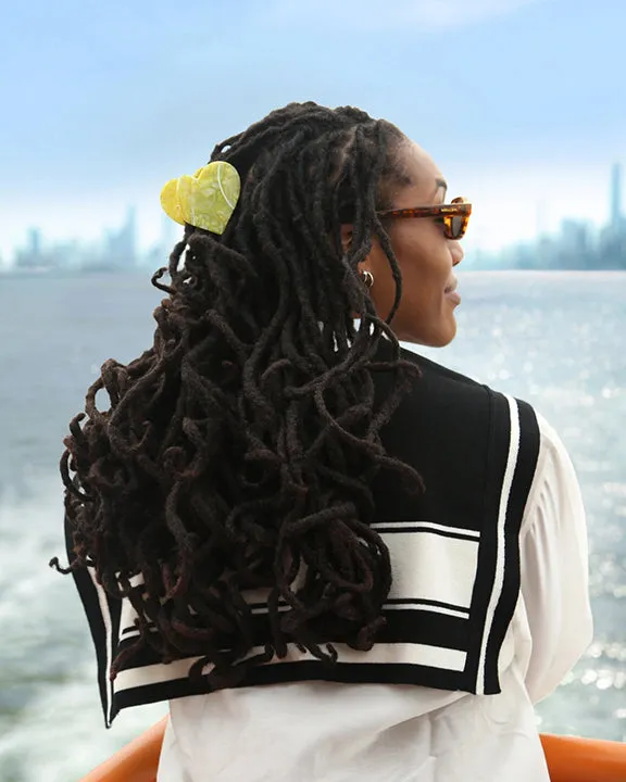 Yellow - Hand Painted Tennis Lover Claw Hair Clip - Solar Eclipse sold by Printfresh product image thumbnail 2