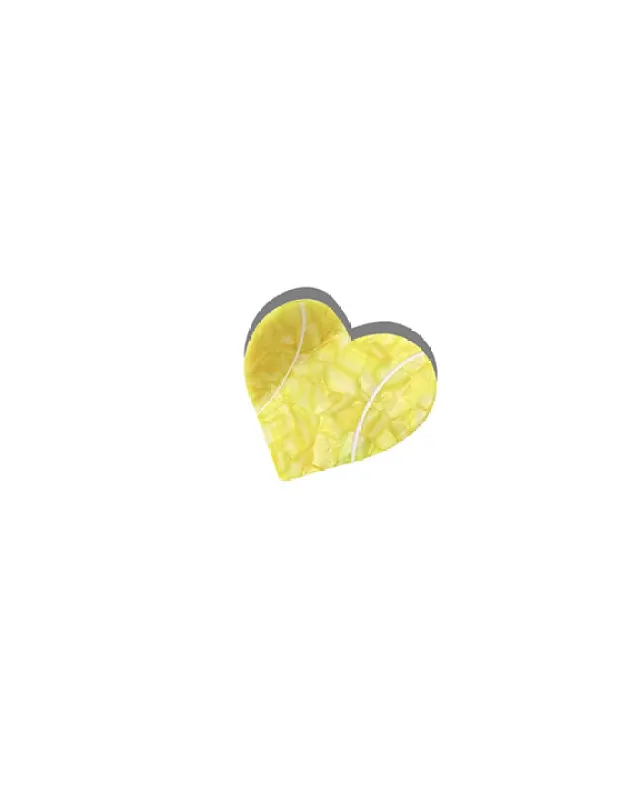 Yellow - Hand Painted Tennis Lover Claw Hair Clip - Solar Eclipse made by Printfresh