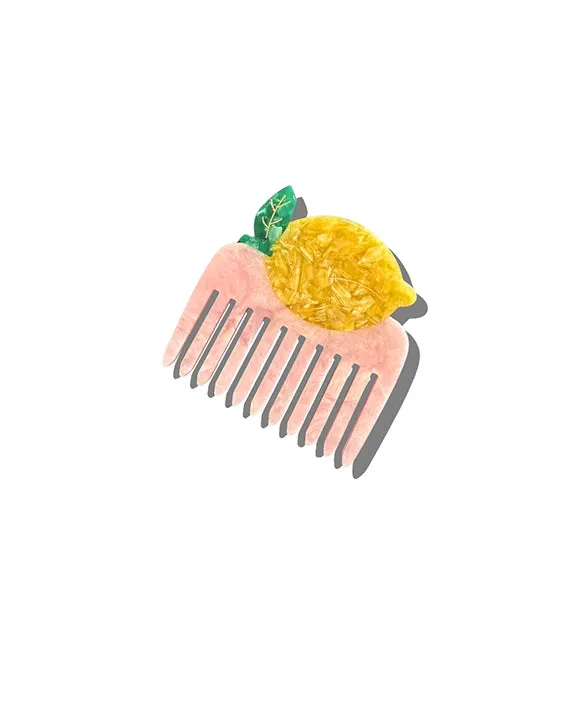 Yellow Combo - Hand Painted Lemon Pocket Hair Comb - Solar Eclipse sold by Printfresh