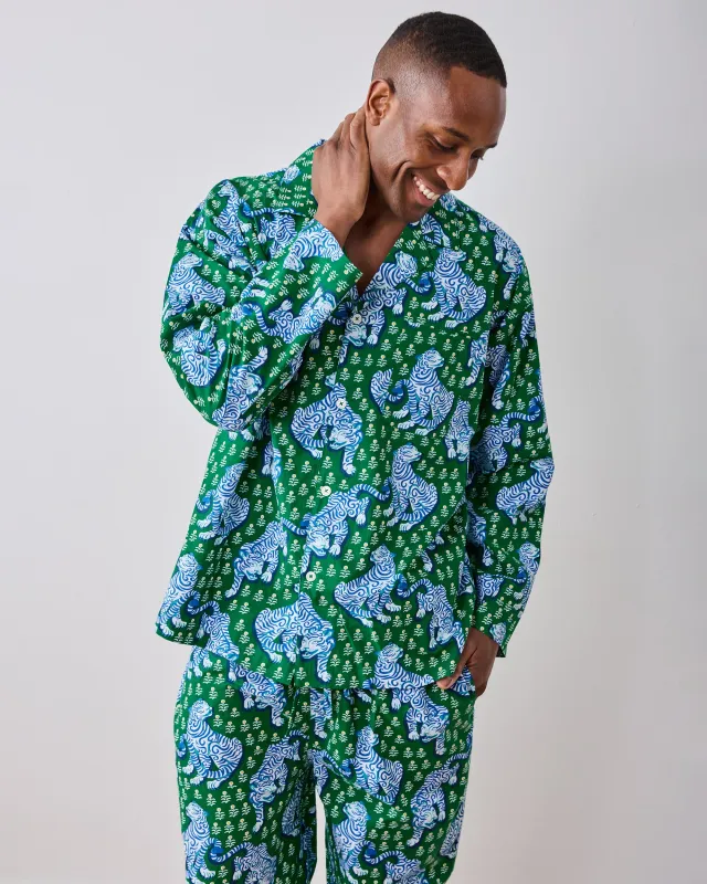 Tiger Queen - Men’s Long PJ Set - Jade made by Printfresh