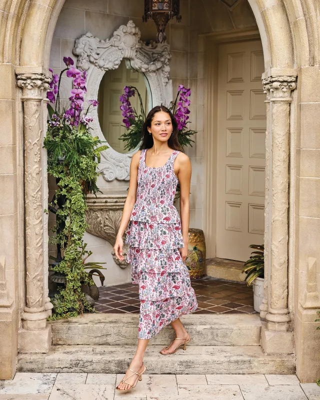 Flora Flamingo - Lana Dress - Pink Posey made by Printfresh