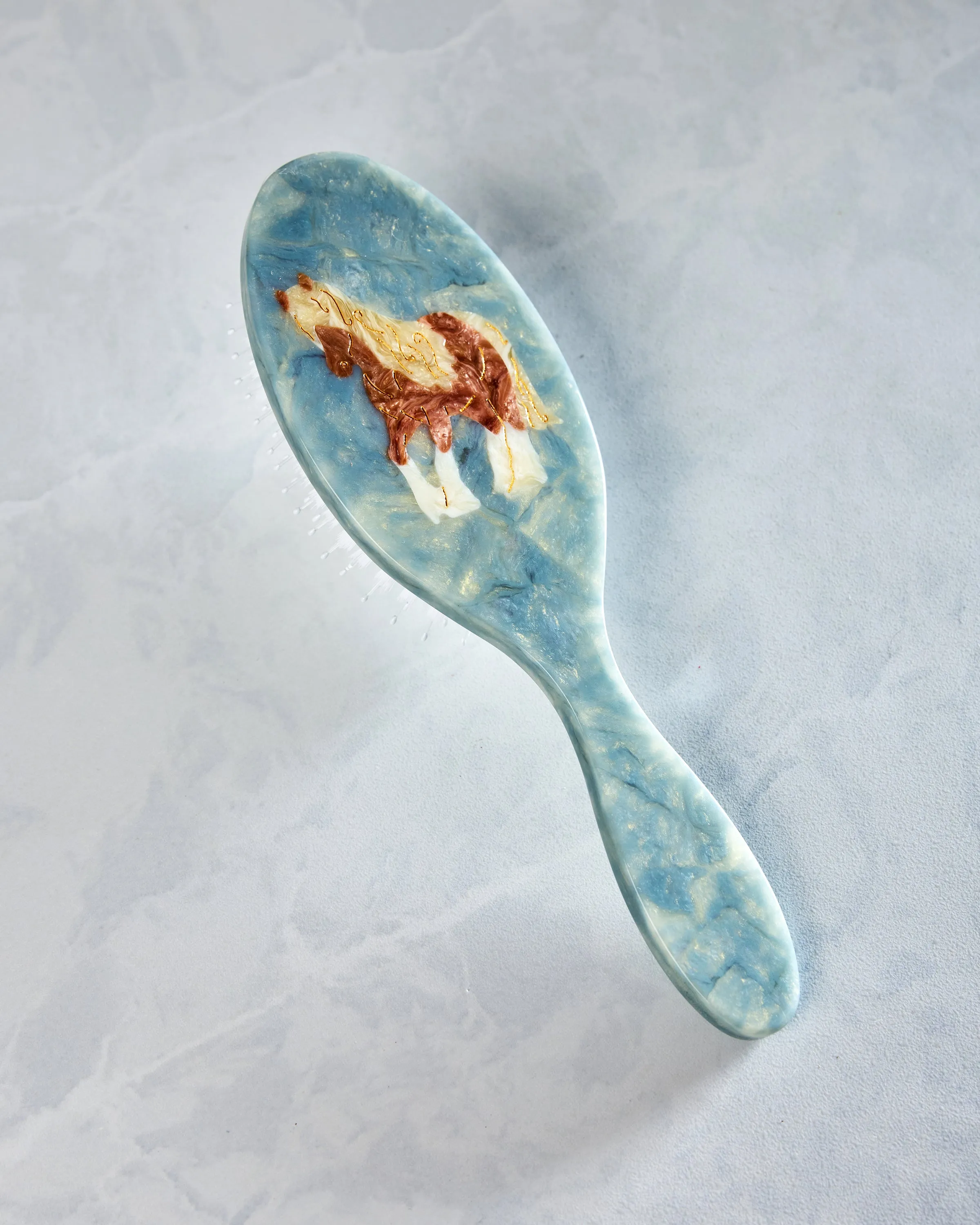 Blue Combo - Hand Painted Horse Amazing Hair Day Brush - Solar Eclipse sold by Printfresh product image thumbnail 2