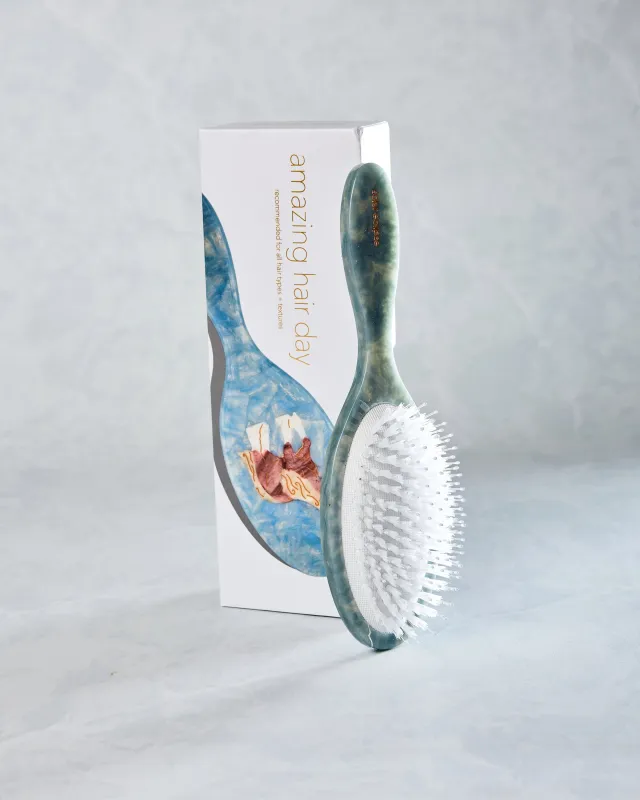 Blue Combo - Hand Painted Horse Amazing Hair Day Brush - Solar Eclipse made by Printfresh