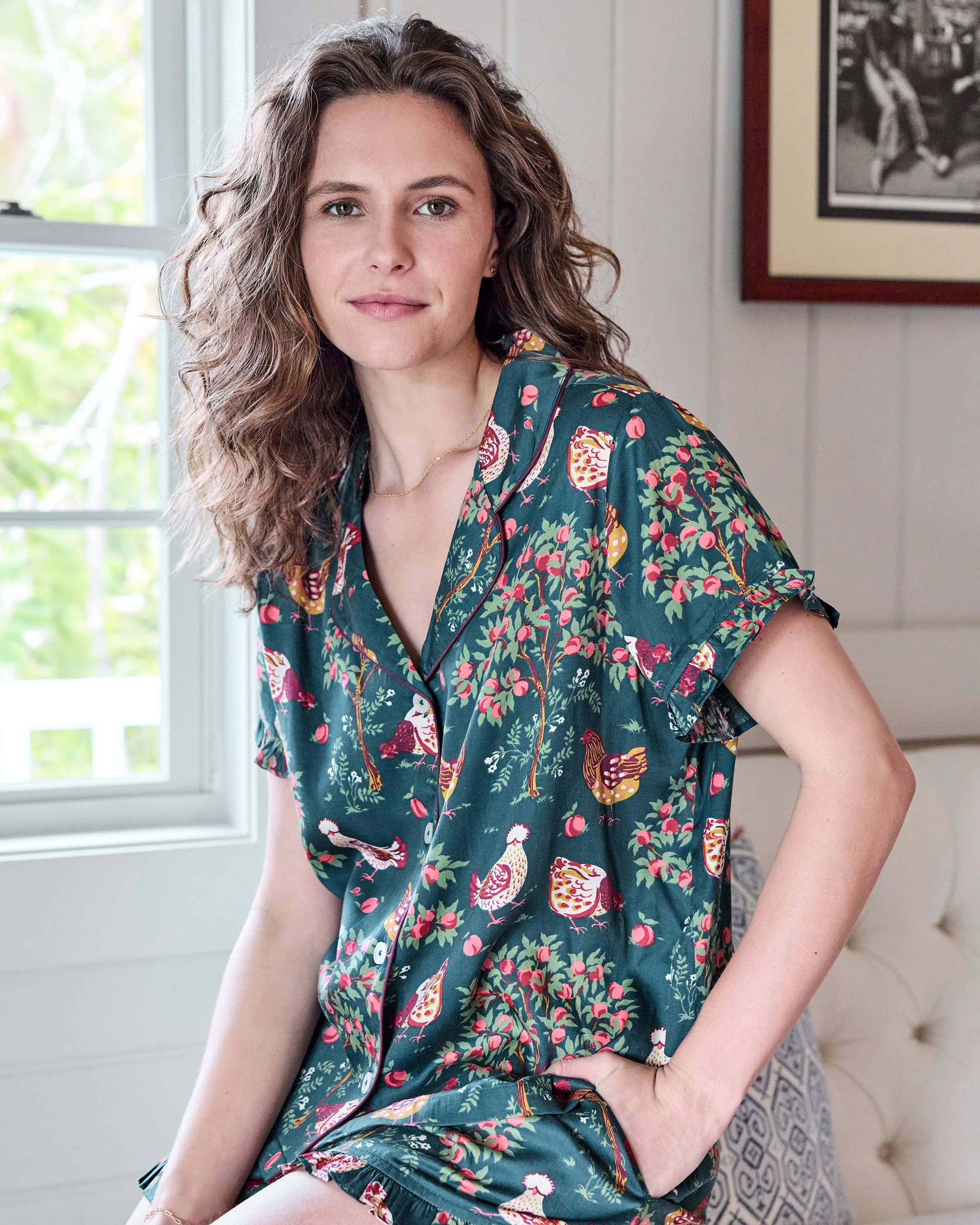 Hen House - Eco Satin Ruffle Set - Navy sold by Printfresh product image thumbnail 5
