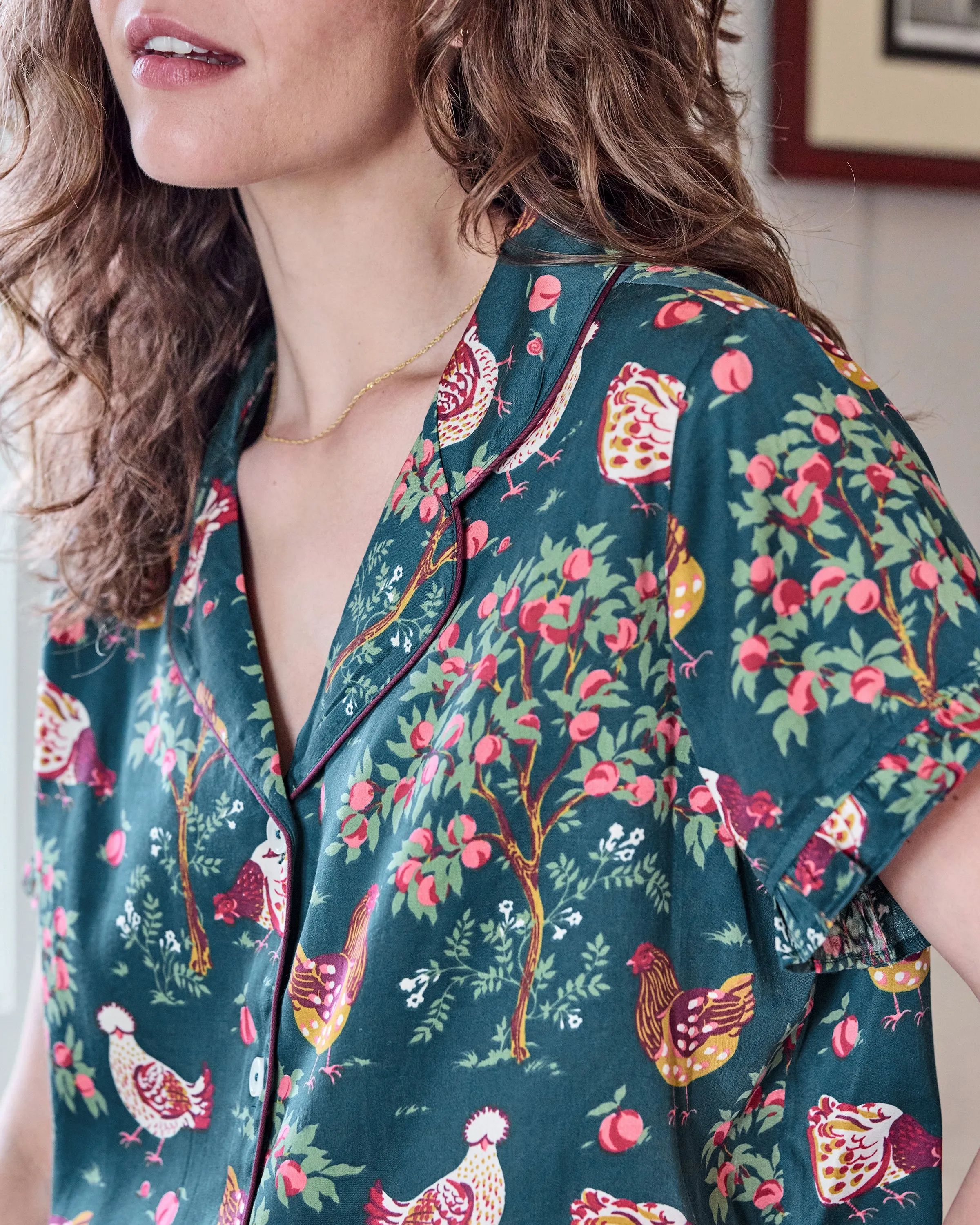 Hen House - Eco Satin Ruffle Set - Navy sold by Printfresh product image thumbnail 3