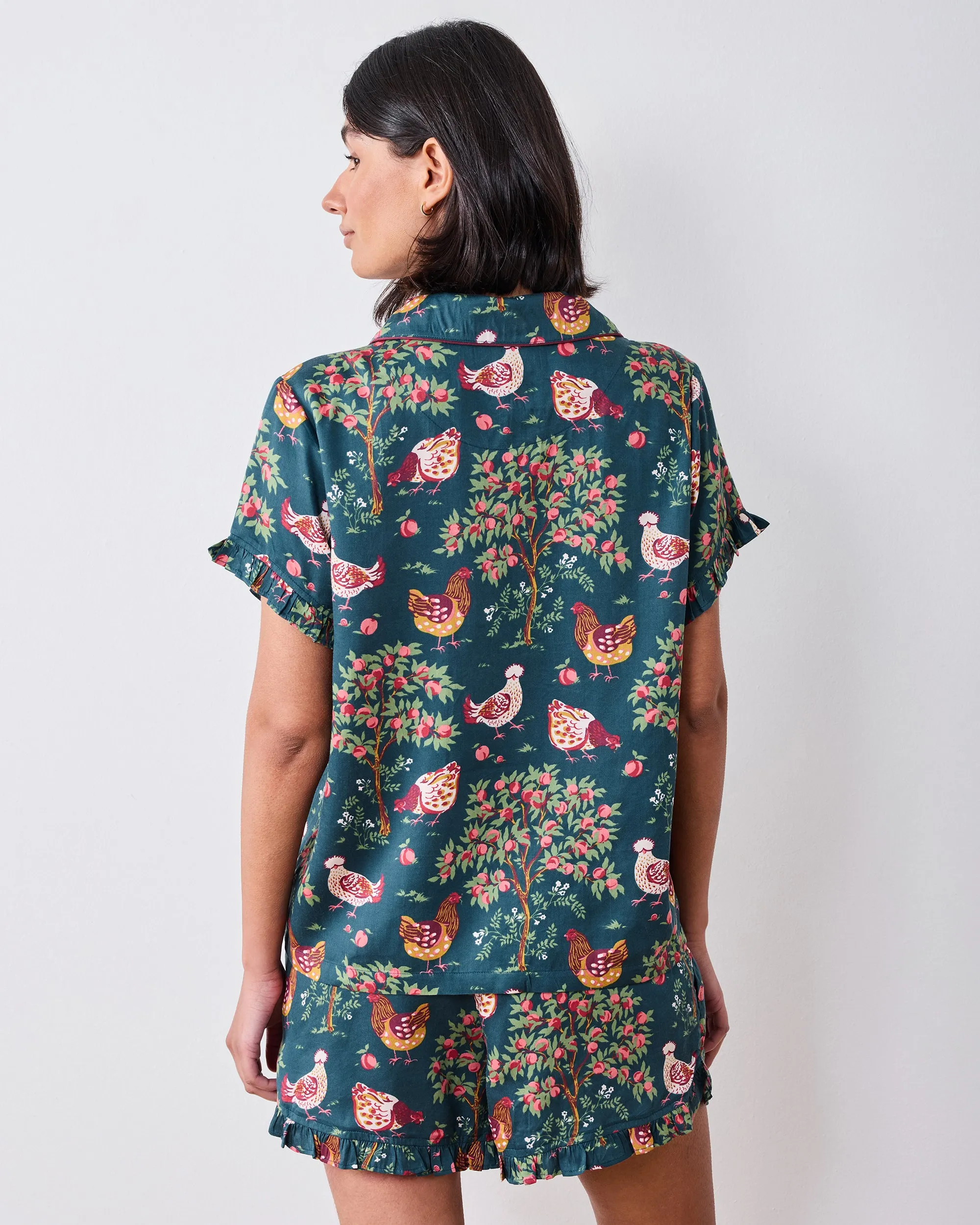 Hen House - Eco Satin Ruffle Set - Navy sold by Printfresh product image thumbnail 4