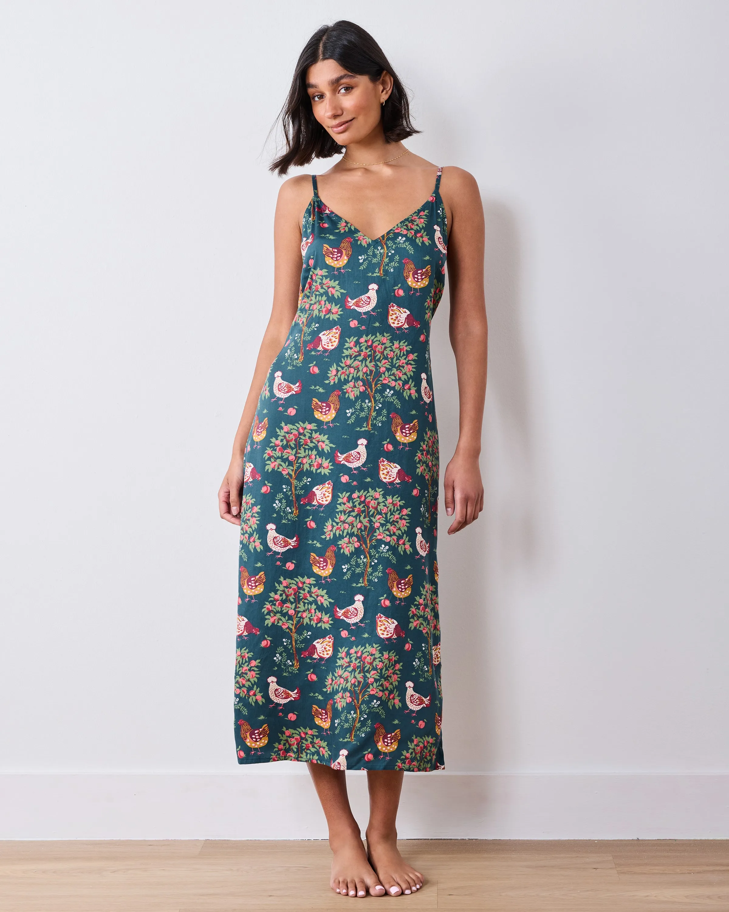 Hen House - Eco Satin Chic to Sleep Nightie - Navy sold by Printfresh product image thumbnail 2