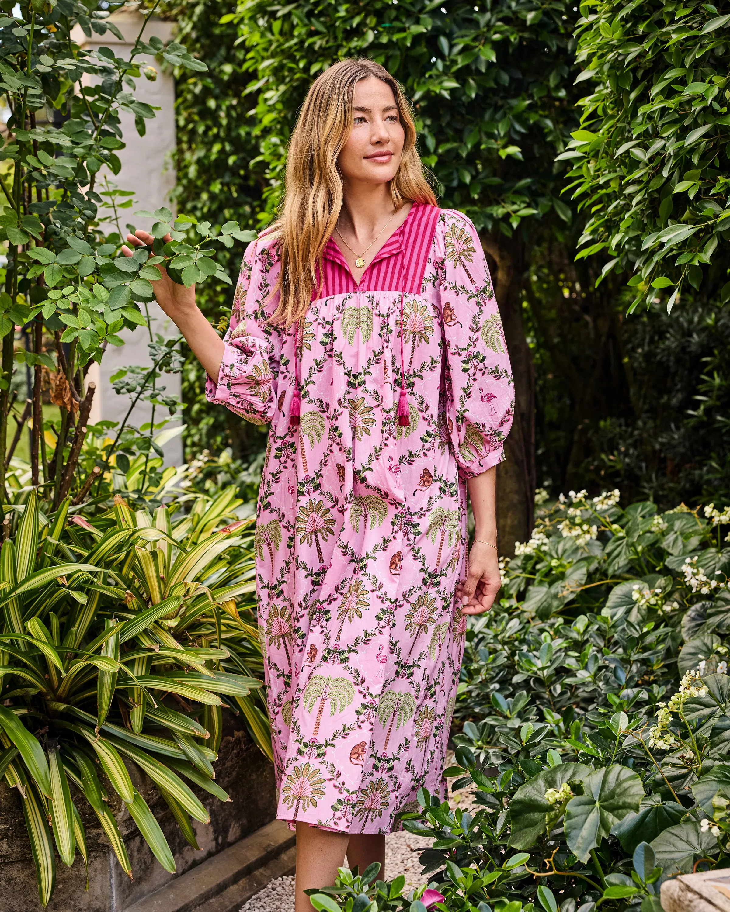 Island Muse - Flower Charmer Midi - Pink Flamingo sold by Printfresh product image thumbnail 2
