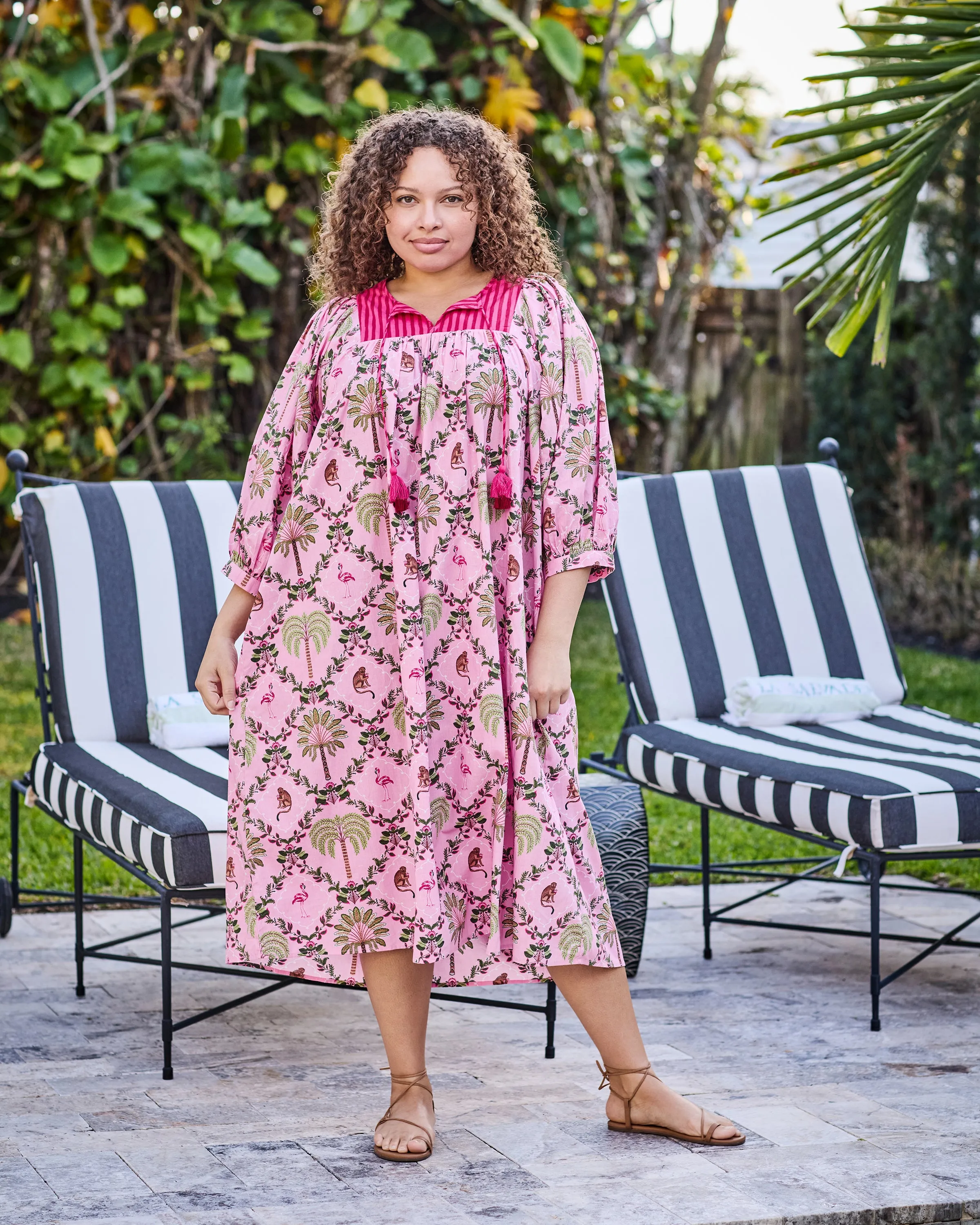 Island Muse - Flower Charmer Midi - Pink Flamingo sold by Printfresh product image thumbnail 4