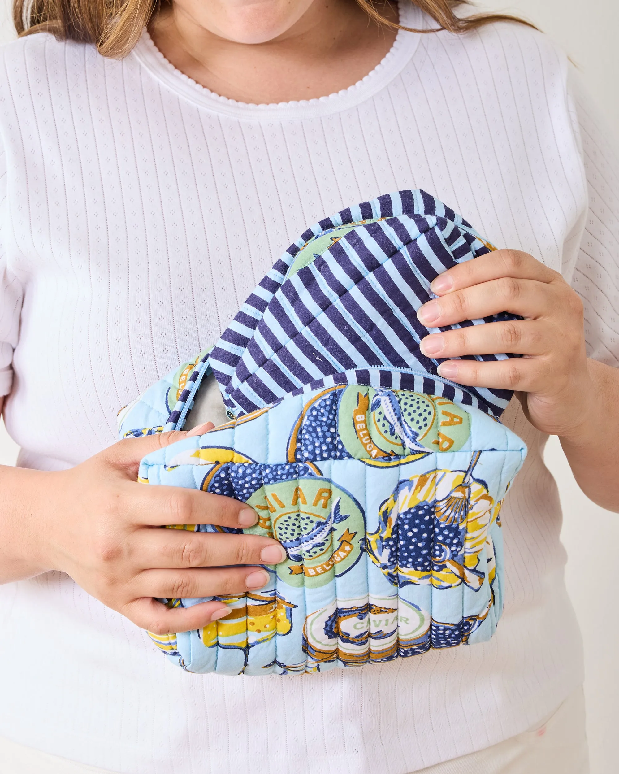 Champagne & Caviar - Three's Best Pouch Set - Pale Blue sold by Printfresh product image thumbnail 3