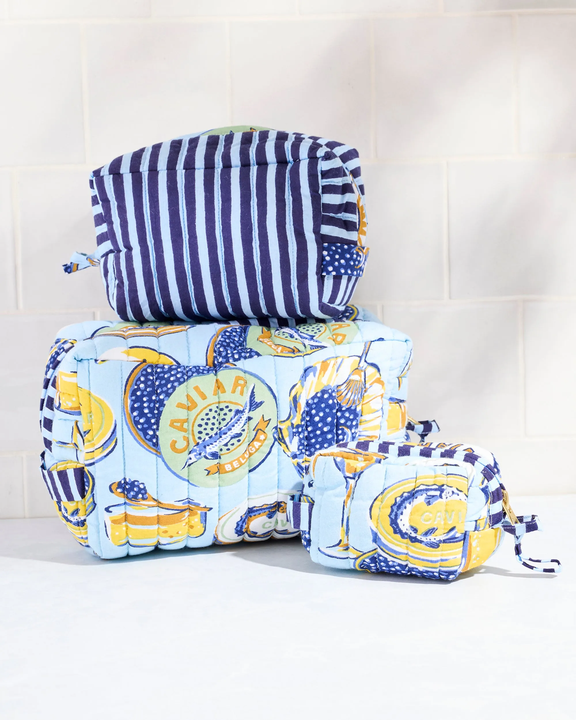 Champagne & Caviar - Three's Best Pouch Set - Pale Blue sold by Printfresh product image thumbnail 5