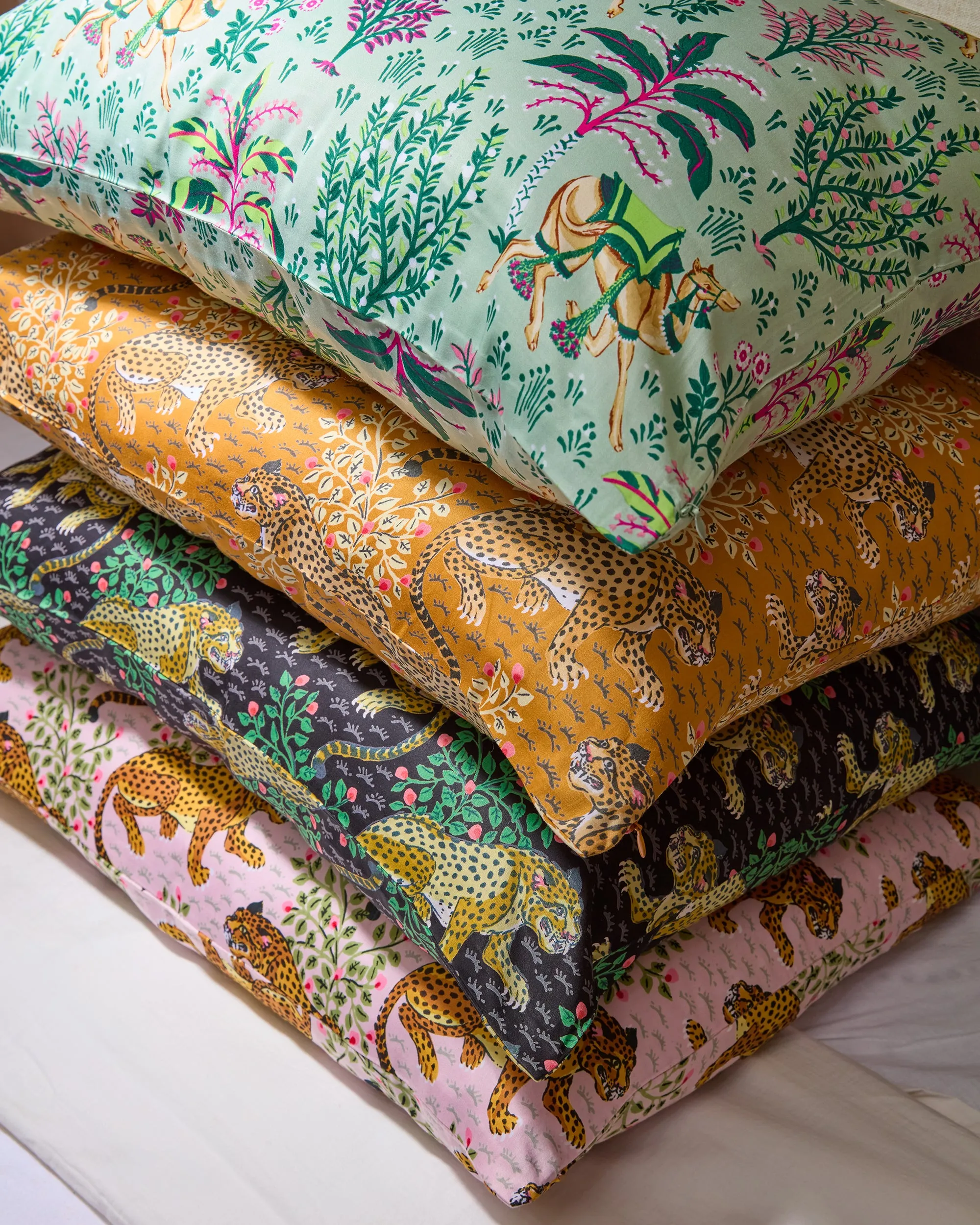 Camel's Courtyard - Eco Satin Pillowcase - Avocado sold by Printfresh product image thumbnail 2