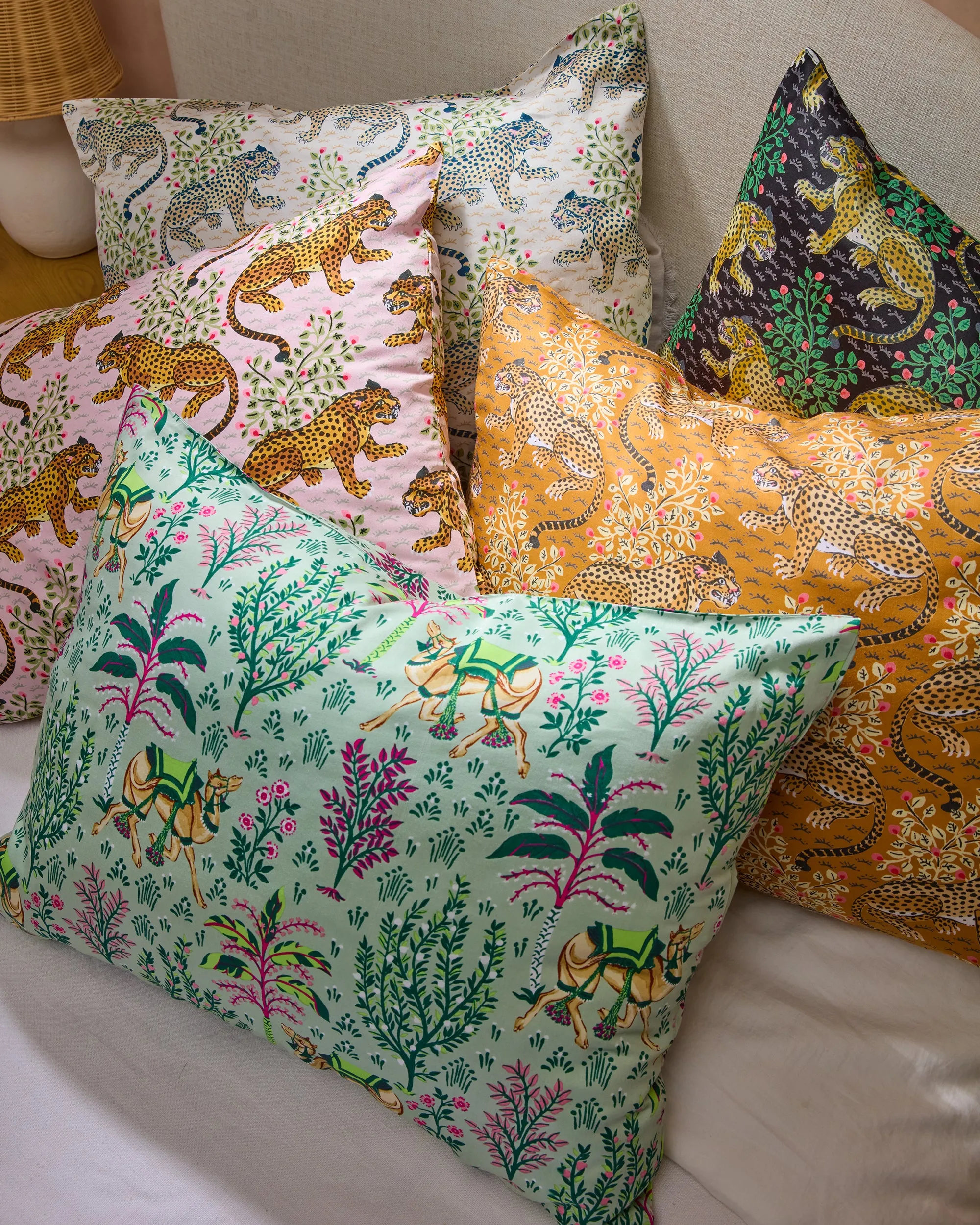 Camel's Courtyard - Eco Satin Pillowcase - Avocado sold by Printfresh product image thumbnail 3