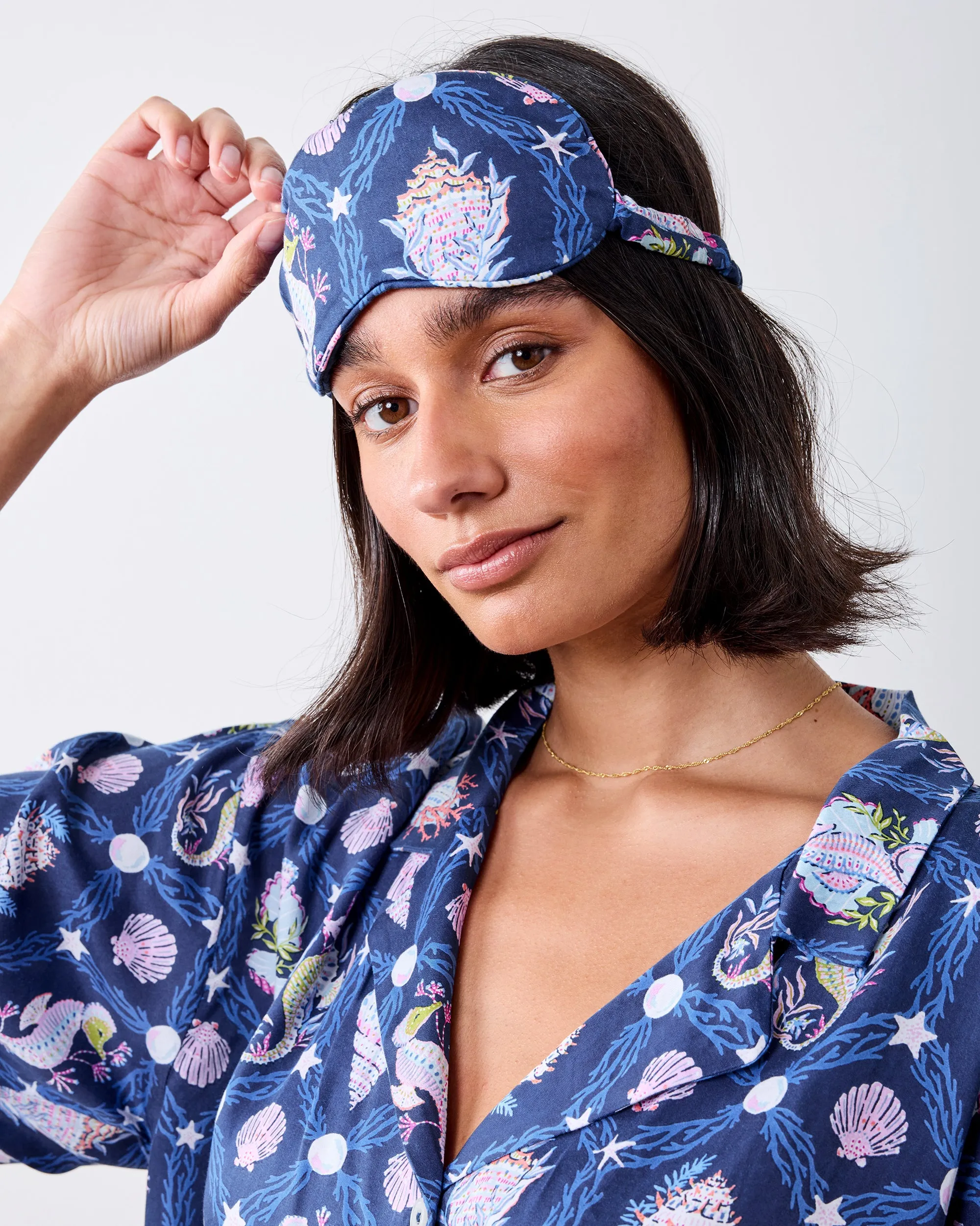 Underwater Enchantment - Eco Satin Eyemask - Navy sold by Printfresh product image thumbnail 2
