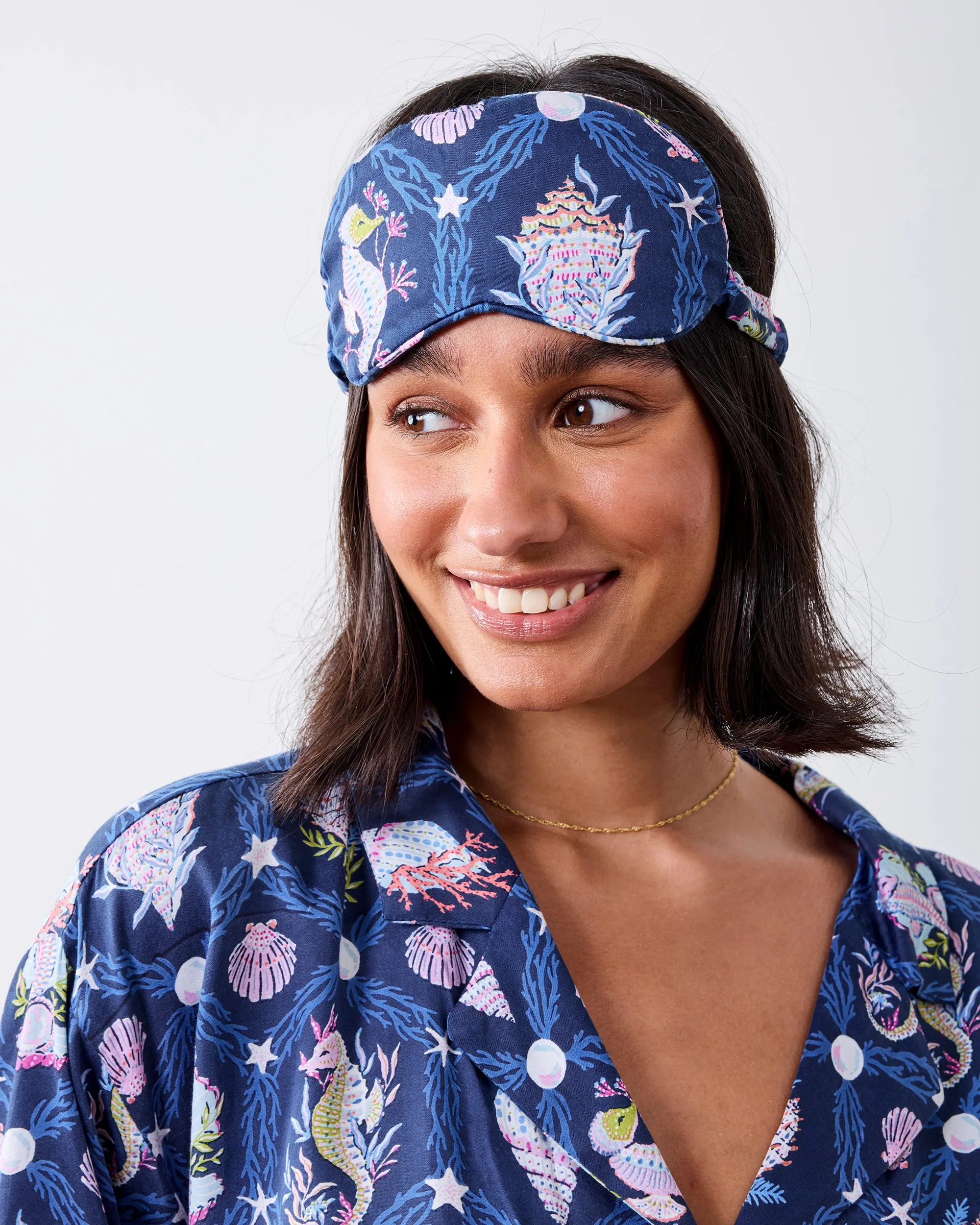 Underwater Enchantment - Eco Satin Eyemask - Navy sold by Printfresh product image thumbnail 3