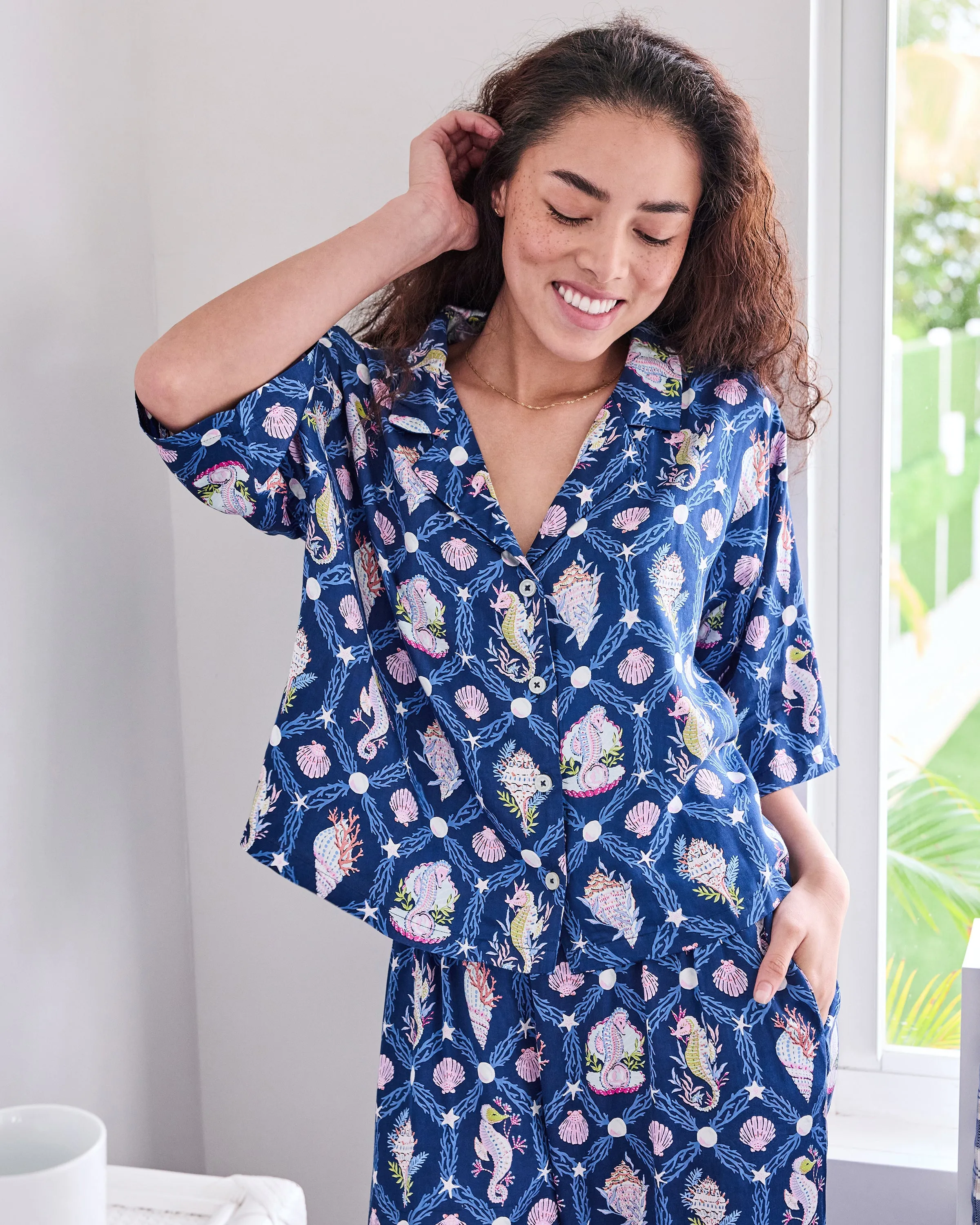 Underwater Enchantment - Eco Satin Wildest Dreams Set - Navy sold by Printfresh