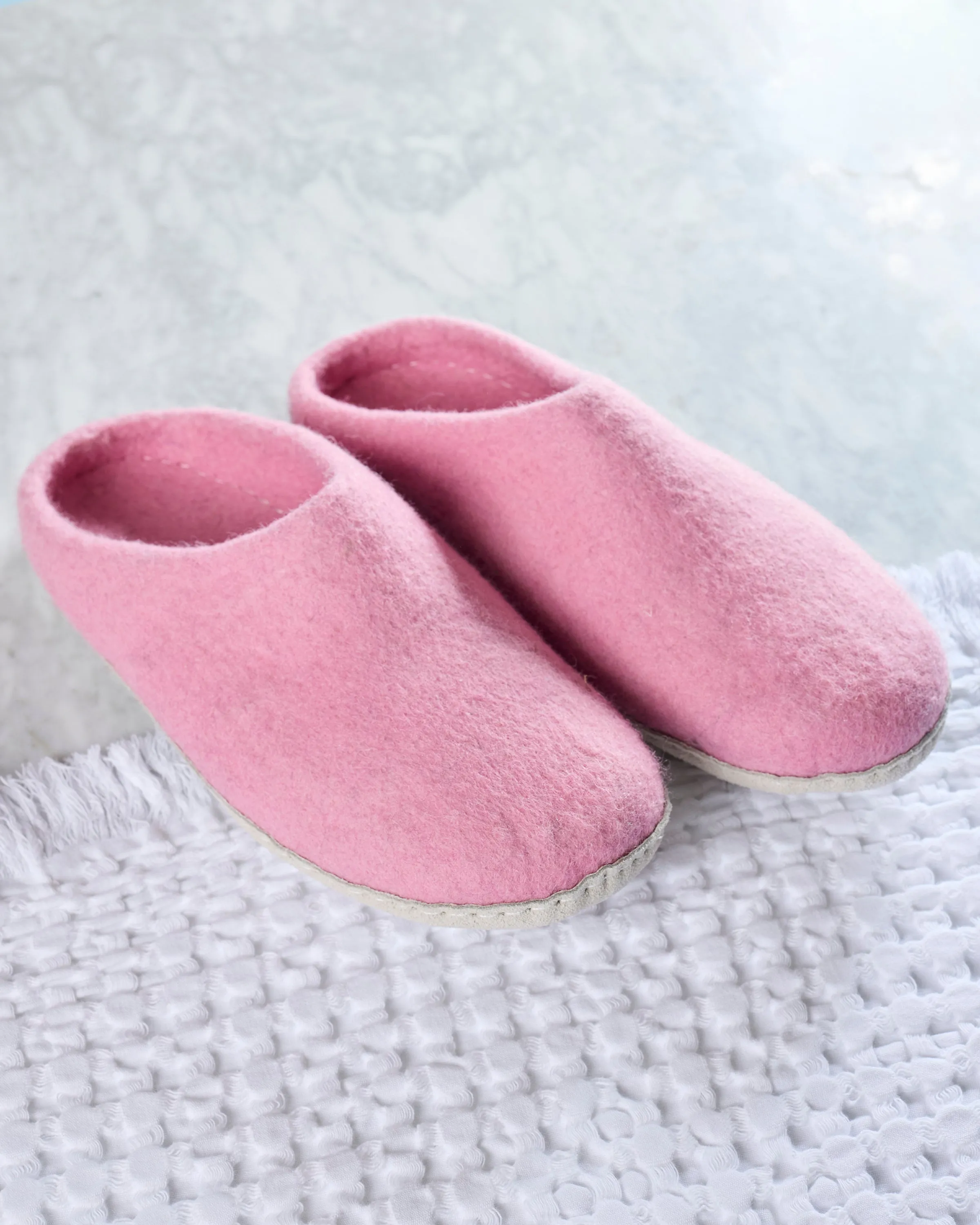Light Pink - Organic Merino Wool Slippers - Fuzzy Cove sold by Printfresh product image thumbnail 2