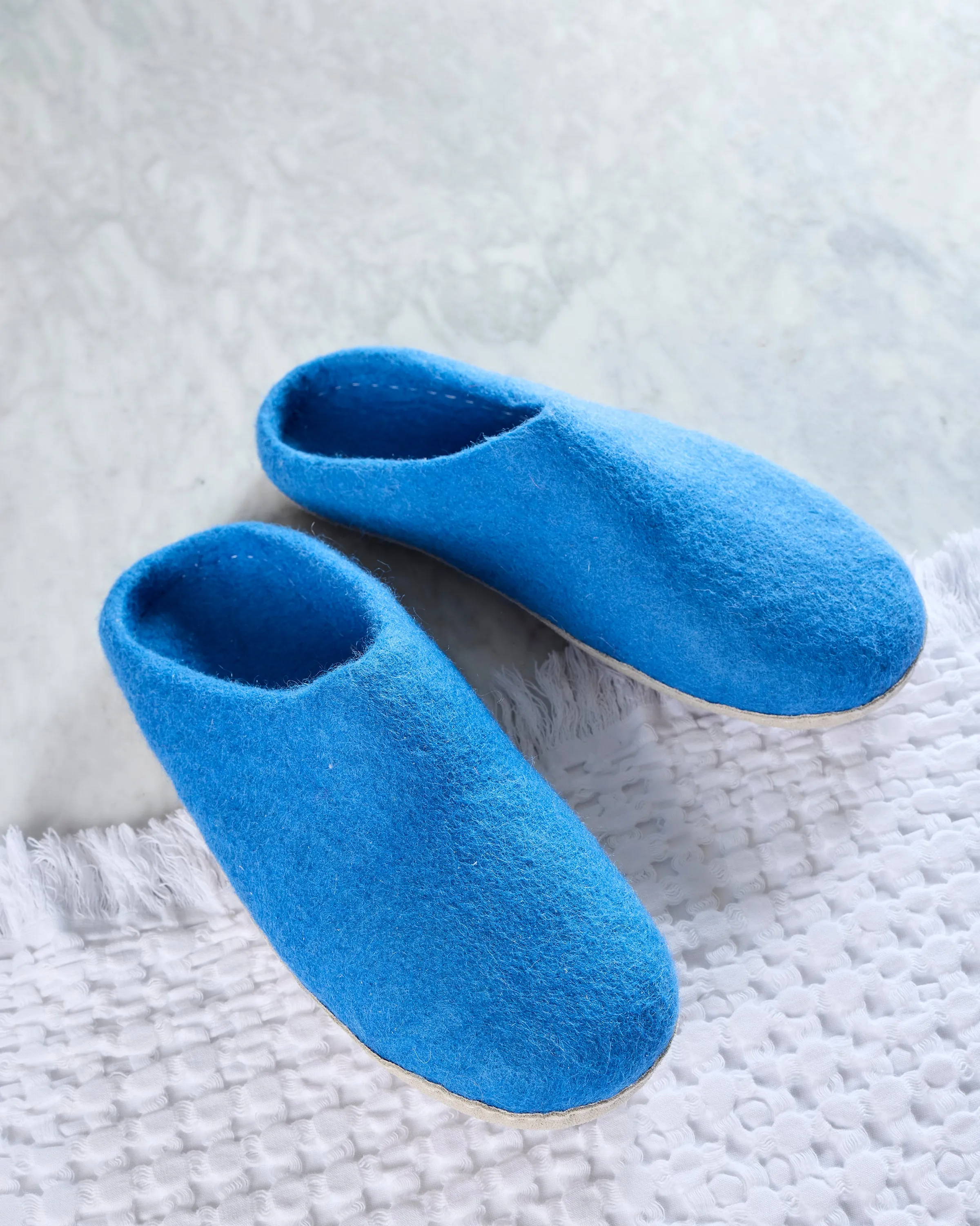 Blue - Organic Merino Wool Slippers - Fuzzy Cove sold by Printfresh product image thumbnail 2