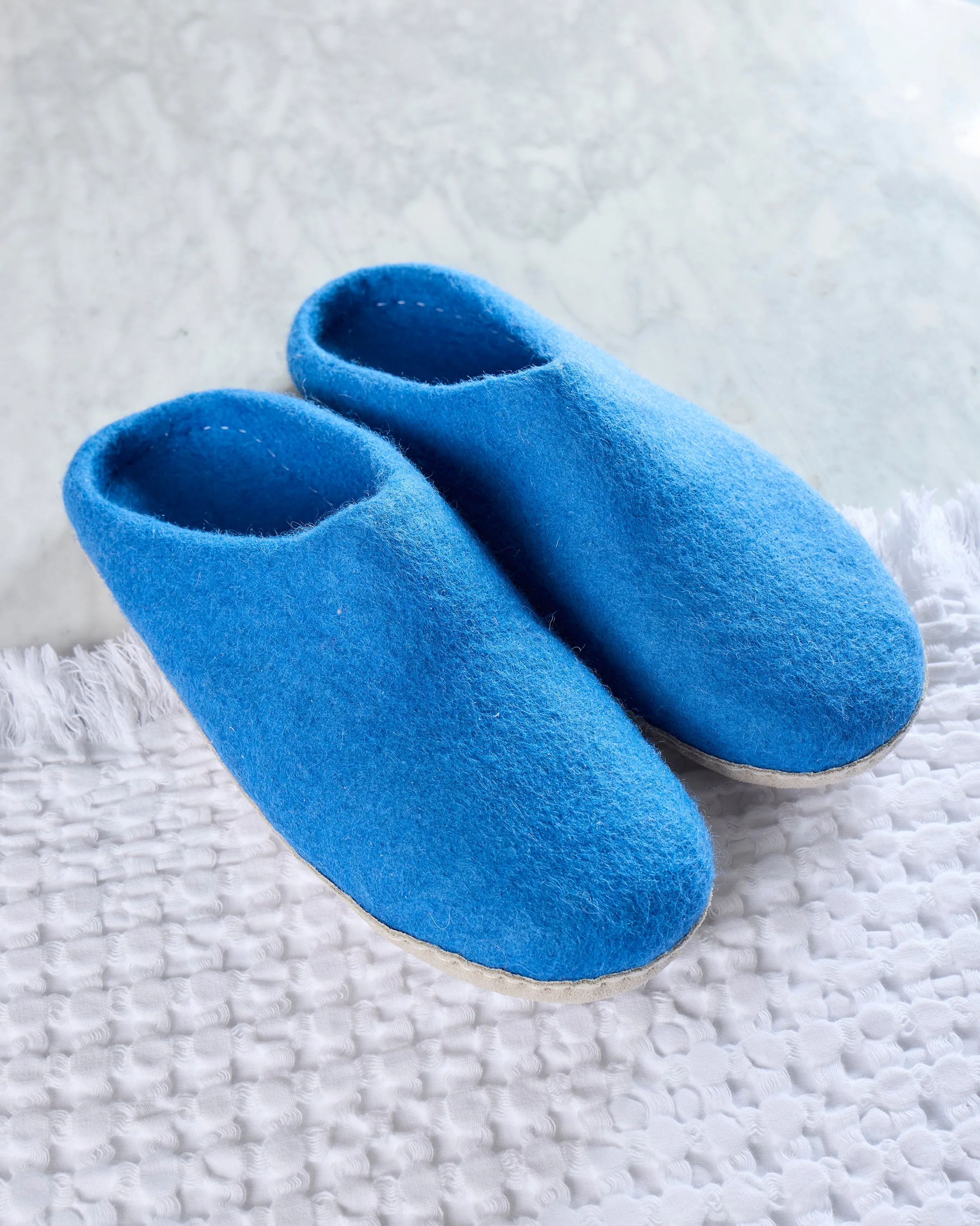 Blue - Organic Merino Wool Slippers - Fuzzy Cove sold by Printfresh product image thumbnail 3