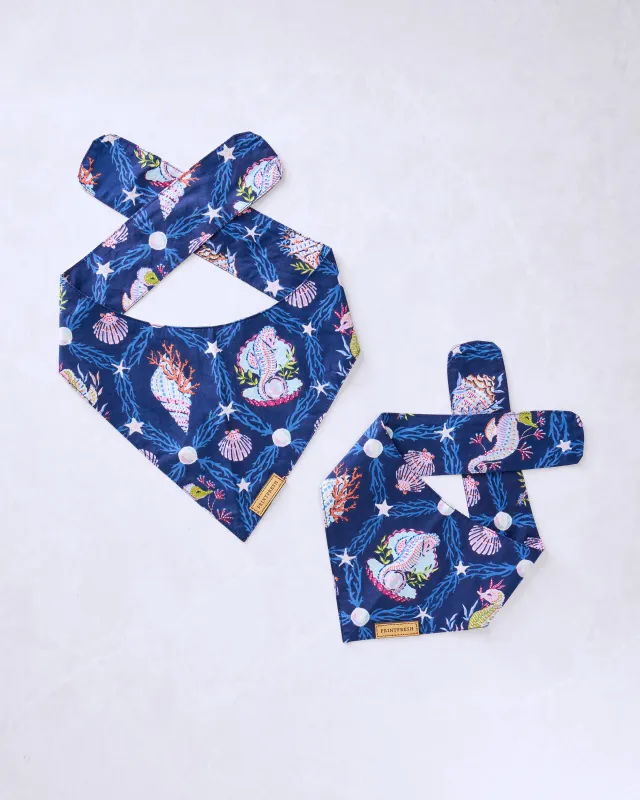 Underwater Enchantment - Pet Bandana - Navy made by Printfresh