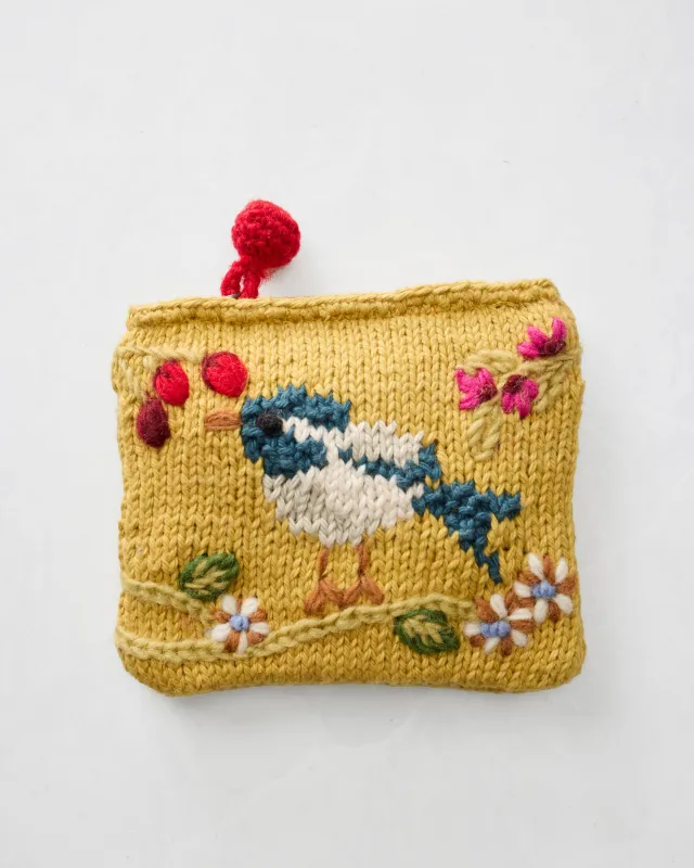 Bird & Blossom - Bird Pouch - Yellow made by Printfresh
