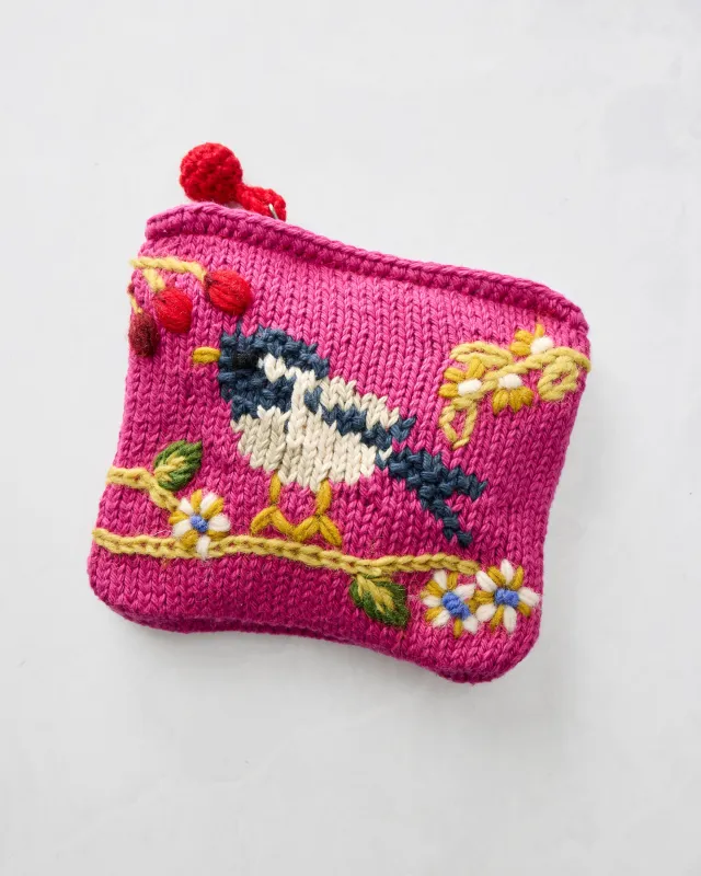 Bird & Blossom - Bird Pouch - Pink made by Printfresh