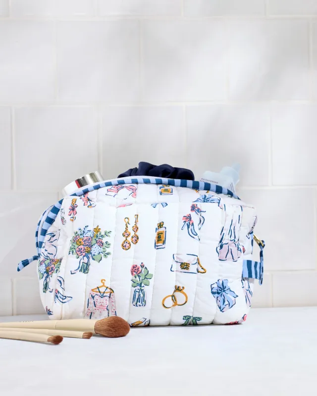 Big Day Bliss - Quilted Pouch - Coastal Cloud made by Printfresh