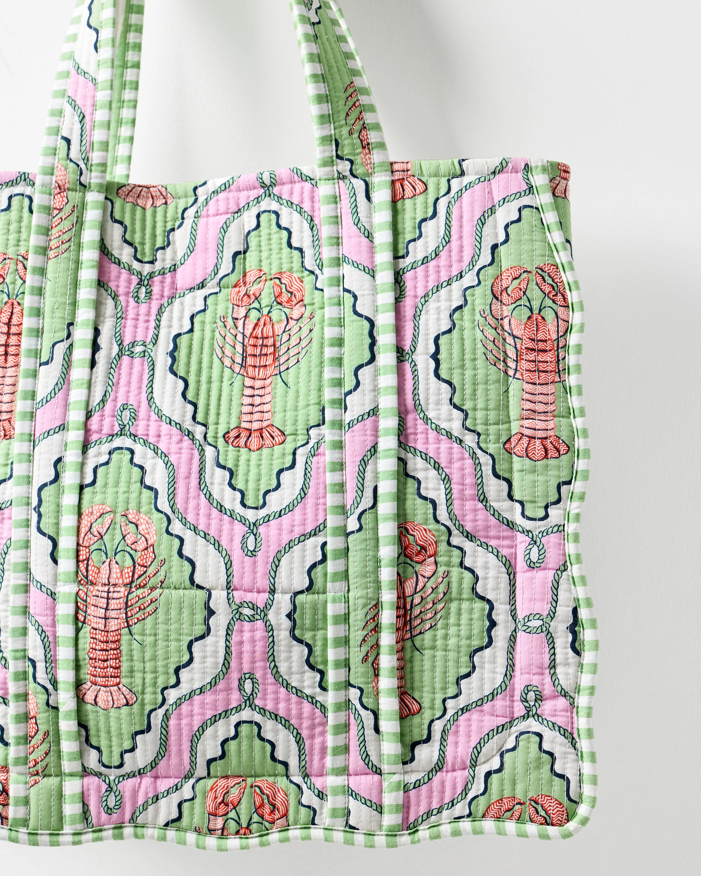 Lobster Lagoon - Scalloped Tote Bag - Pink Mojito sold by Printfresh product image thumbnail 4