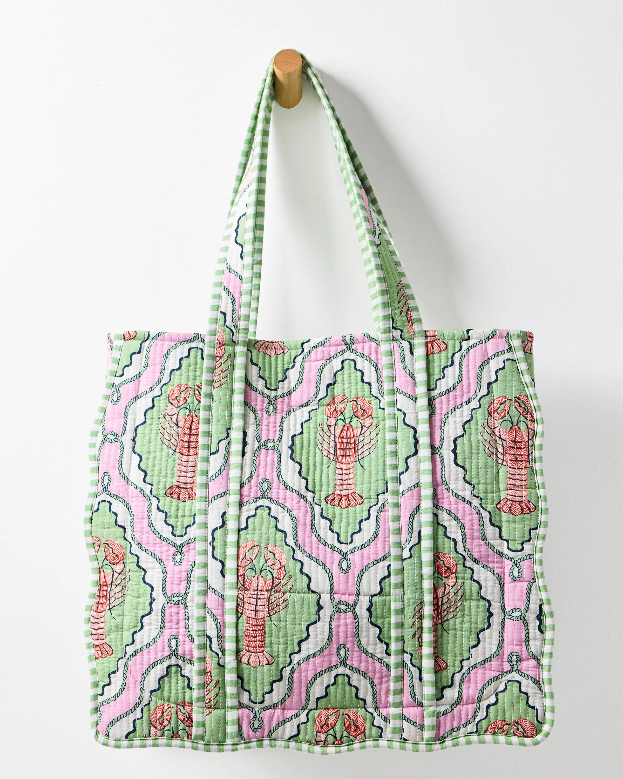 Lobster Lagoon - Scalloped Tote Bag - Pink Mojito sold by Printfresh product image thumbnail 2