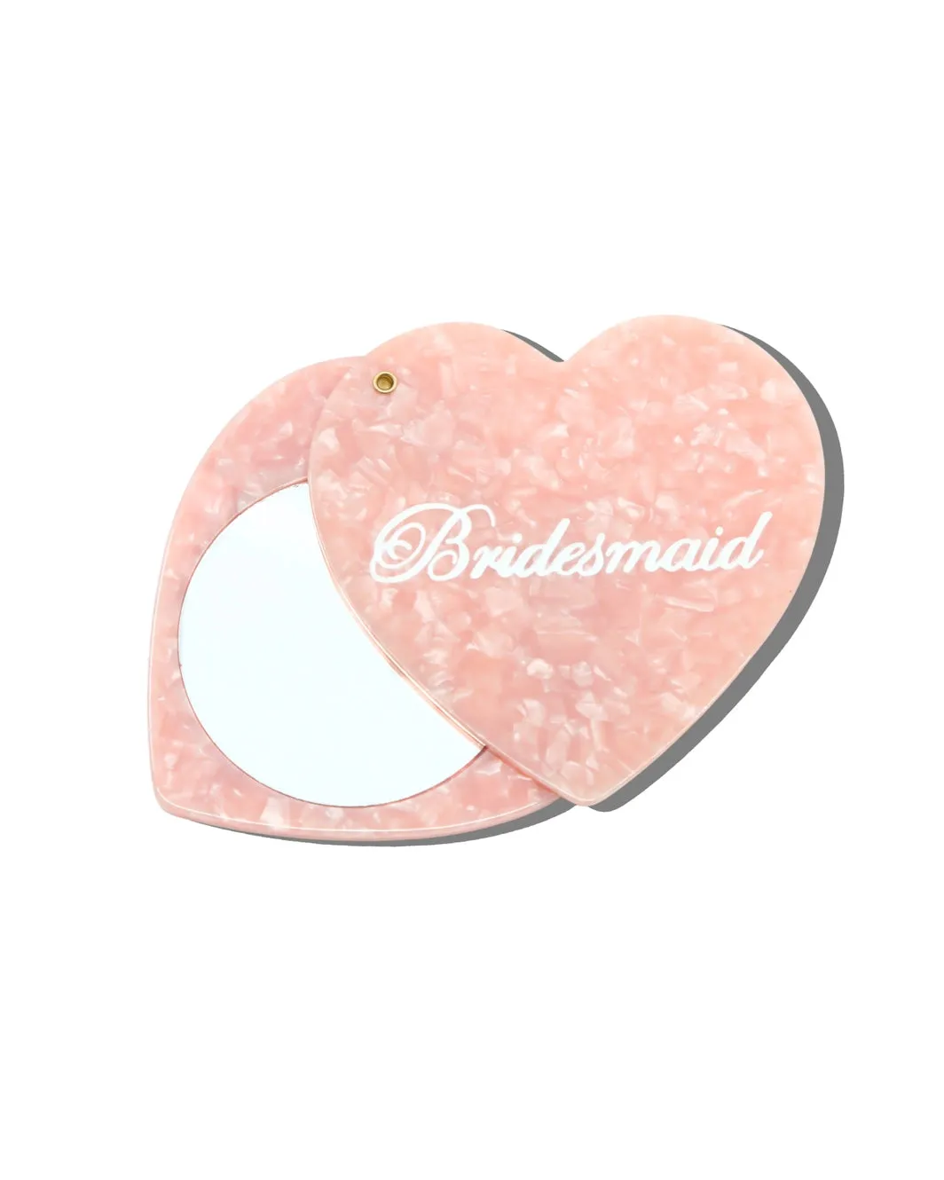 Pink Combo - Hand Painted Bridesmaid Heart Compact Mirror - Solar Eclipse sold by Printfresh